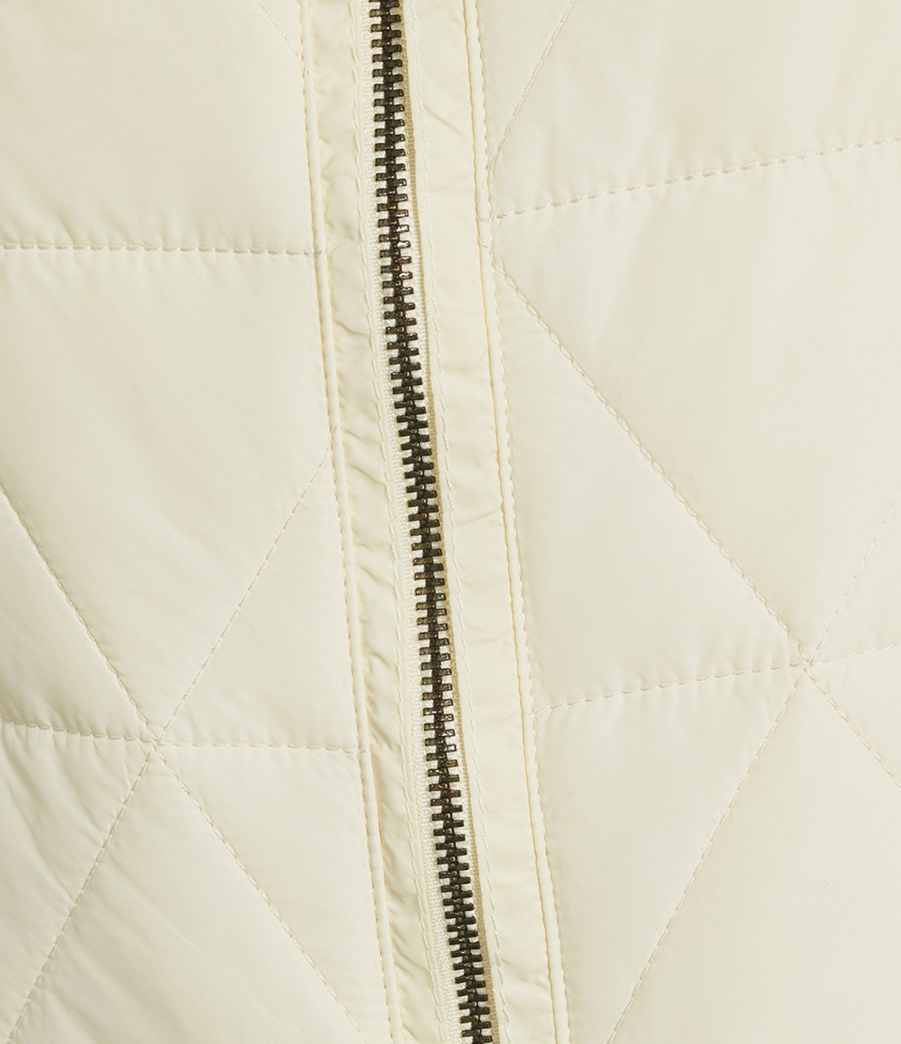 Multiples Woven Quilted Diamond Pattern Stand Collar Sleeveless Front Drawstrings Vest