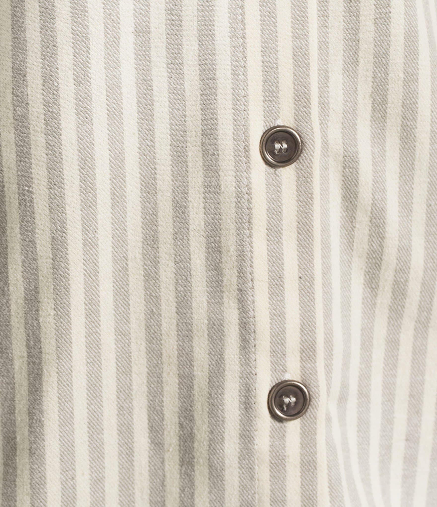 Multiples Yarn Dye Stripe Point Collar Long Sleeve Button-Front Flannel Shirt