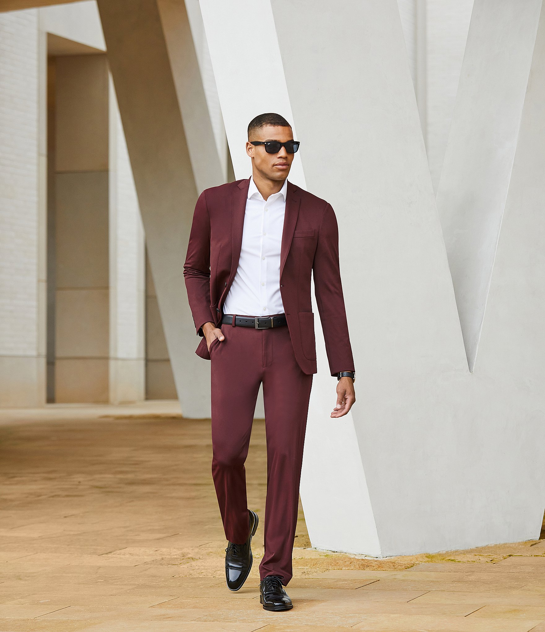 Murano Alex Slim Fit Flat Front Performance Stretch Suit Separates Dress Pants