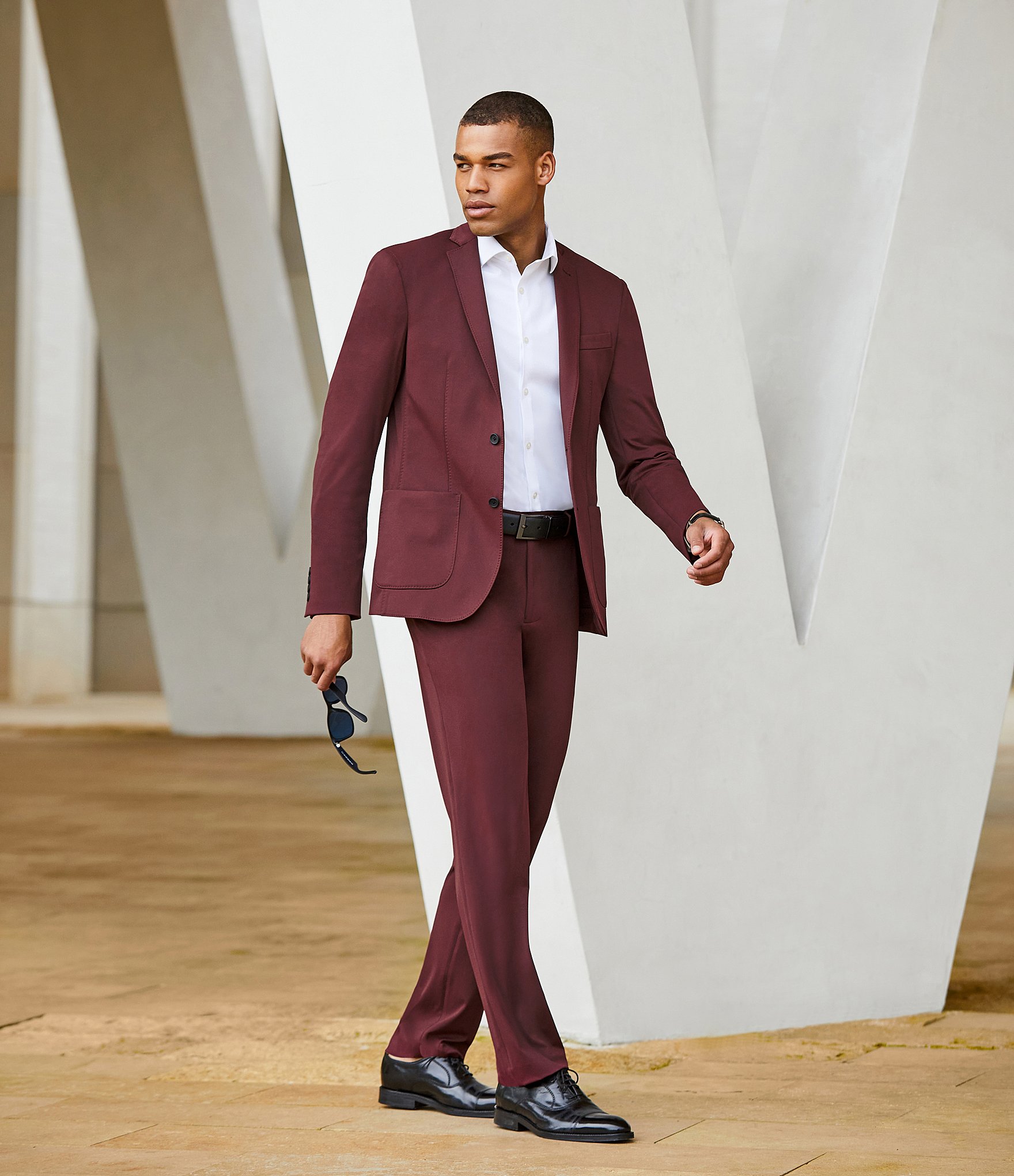 Murano Alex Slim Fit Flat Front Performance Stretch Suit Separates Dress Pants