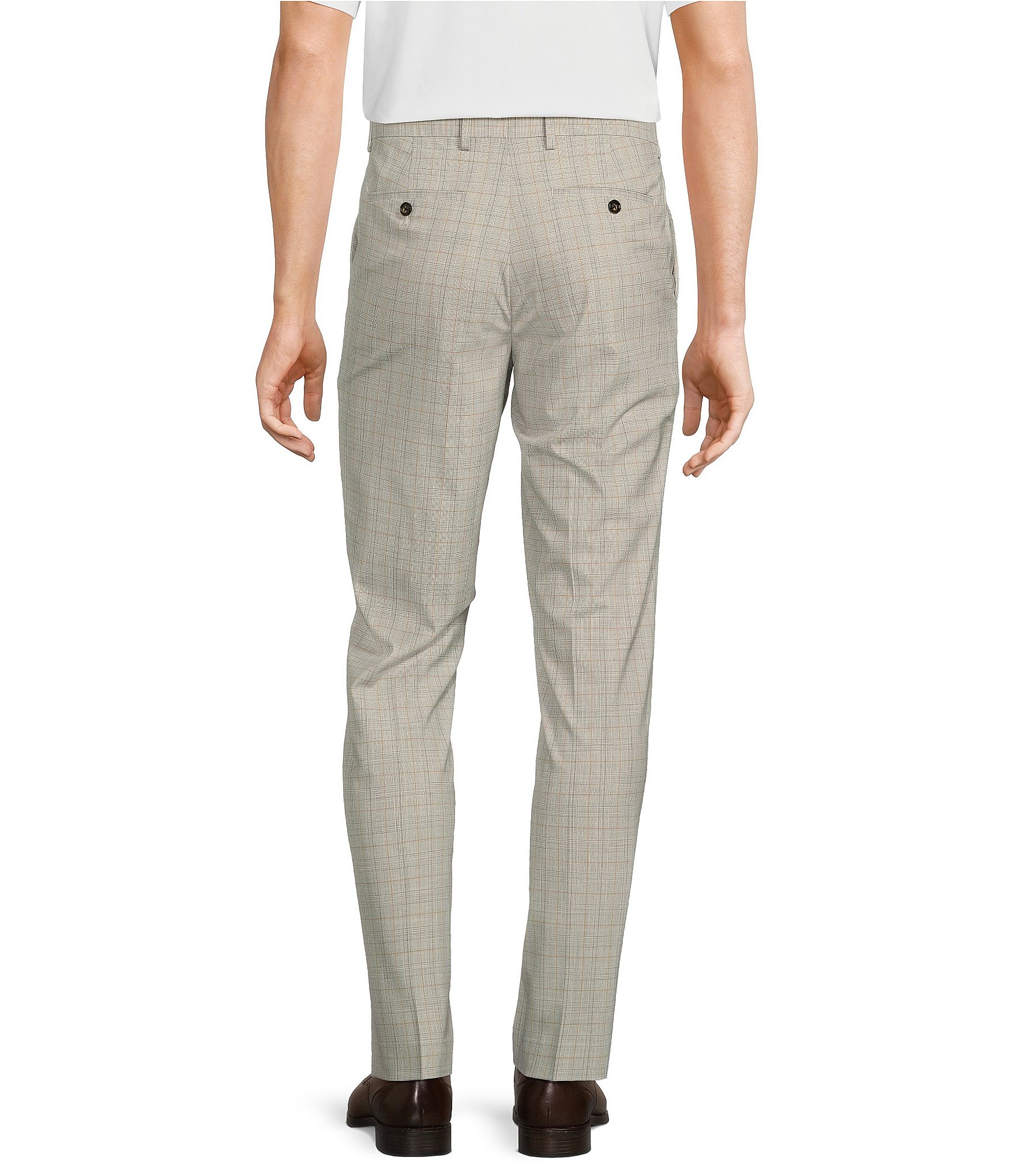 Murano Alex Slim-Fit Glen Plaid Flat Front Dress Pants