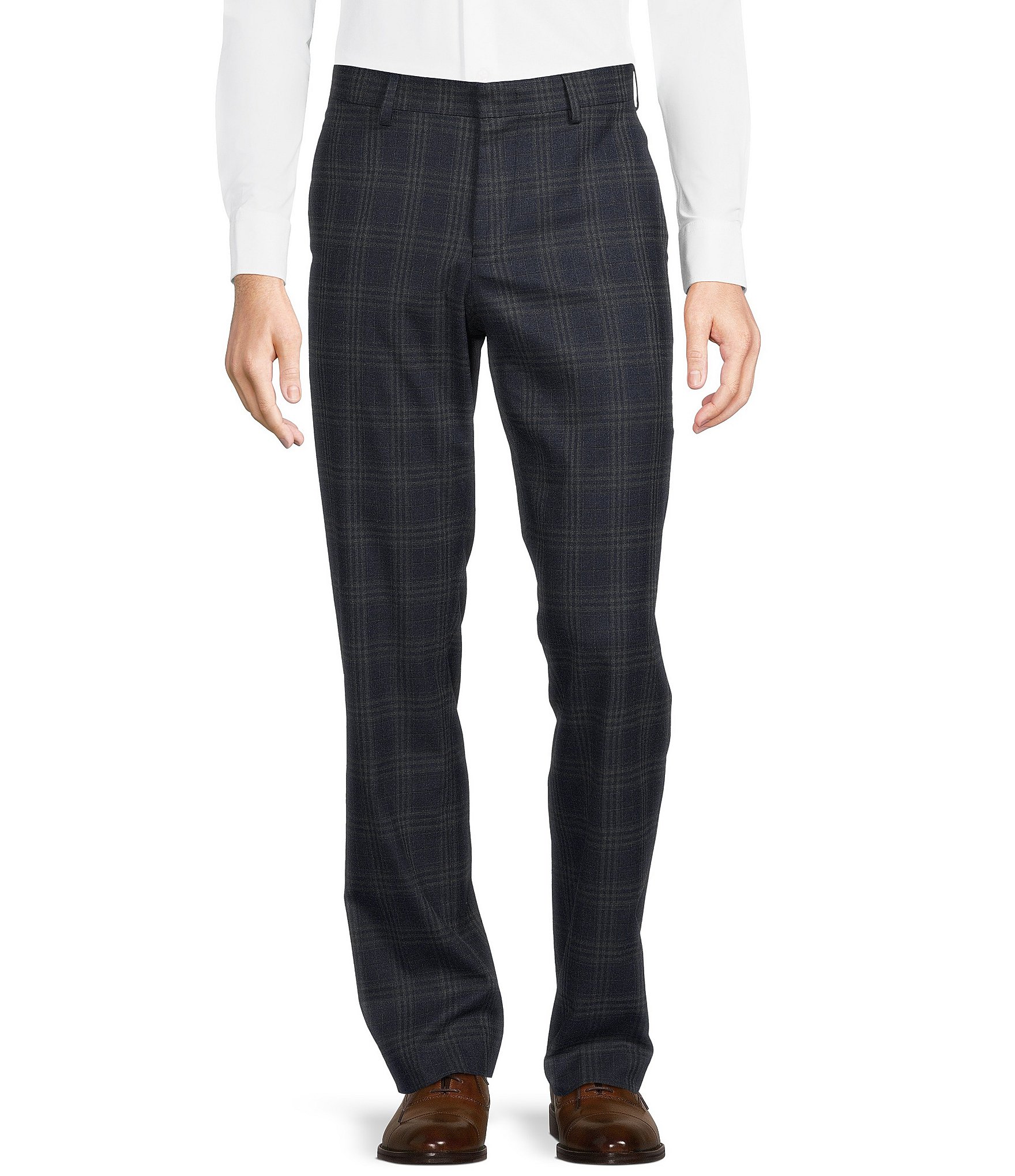 Murano Alex Slim Fit Glen Plaid Flat Front Dress Pants | Dillard's