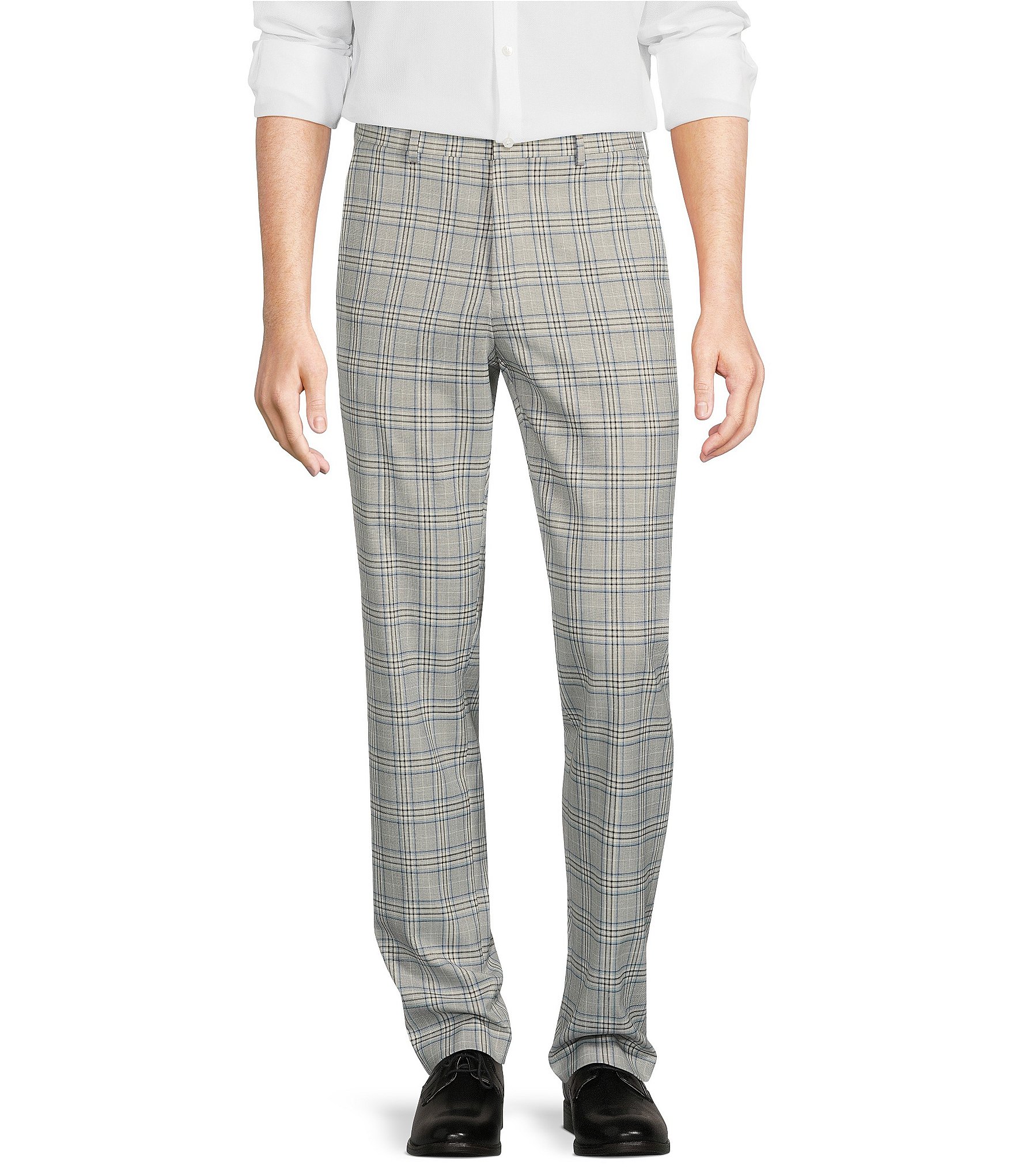 Murano Alex Slim-Fit Plaid Flat-Front Dress Pants | Dillard's
