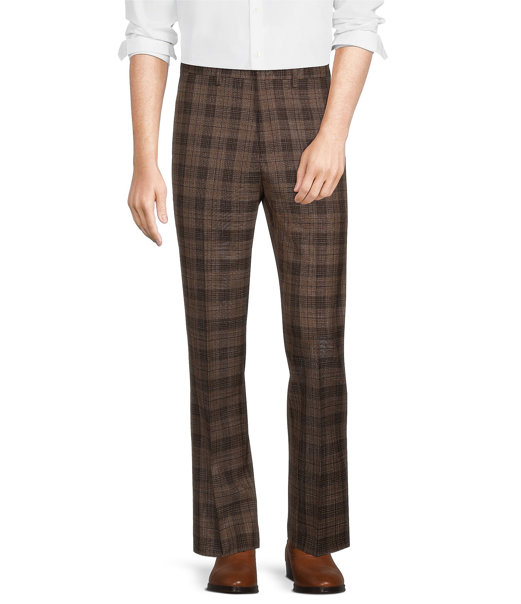 Murano Alex Slim-Fit Plaid Suit Separates Flat Front Dress Pants ...