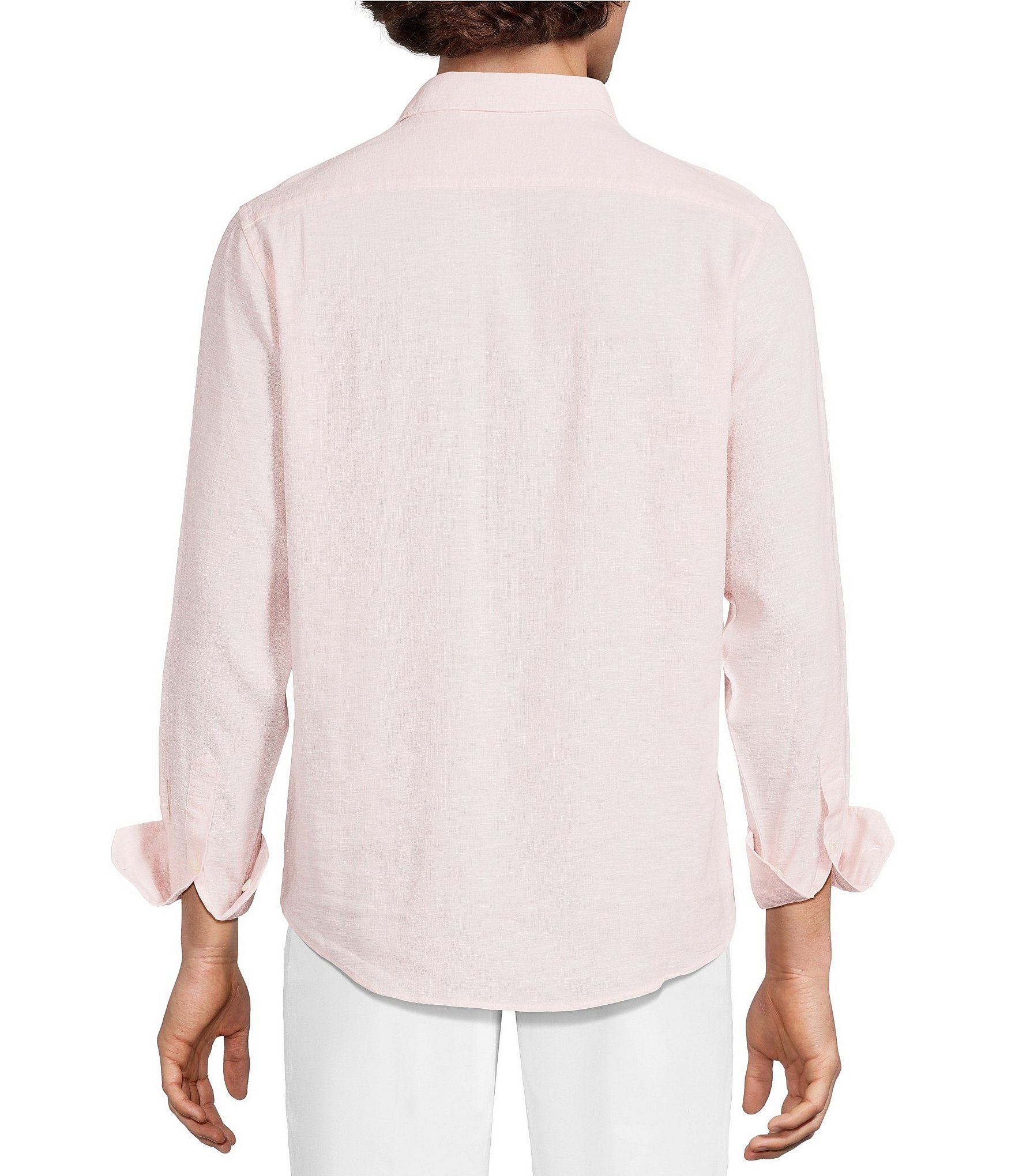Murano Baird McNutt Linen Classic Fit Solid Long Sleeve Woven Shirt