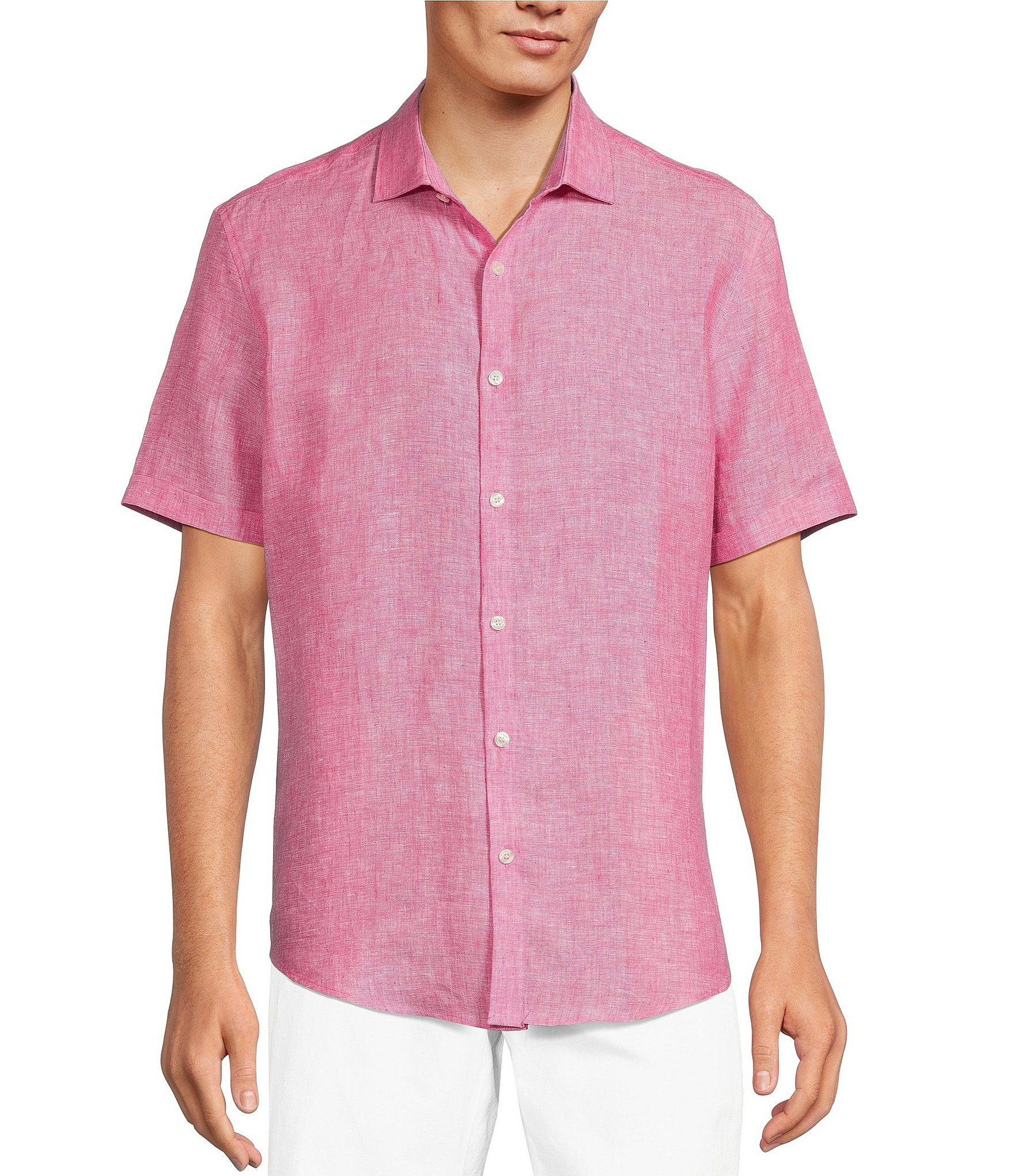 Murano Baird McNutt Linen Solid Short-Sleeve Woven Shirt | Dillard's