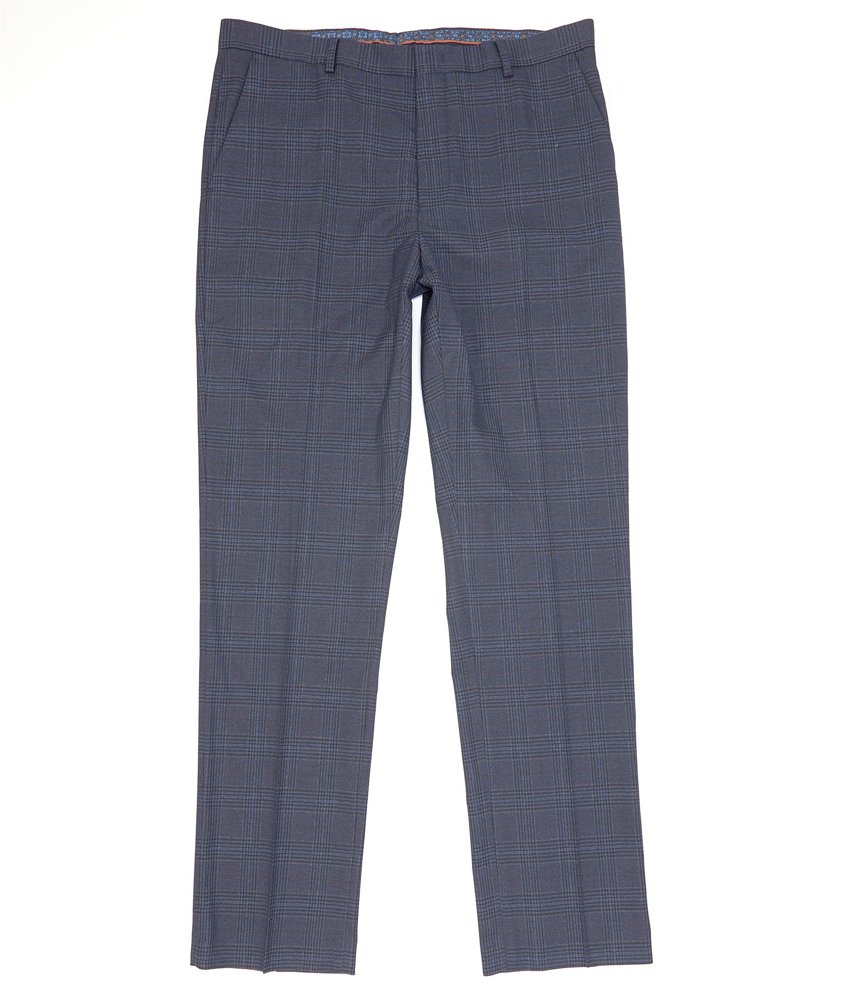 Murano Big & Tall Alex Slim-Fit Flat Front Plaid Dress Pants | Dillard's