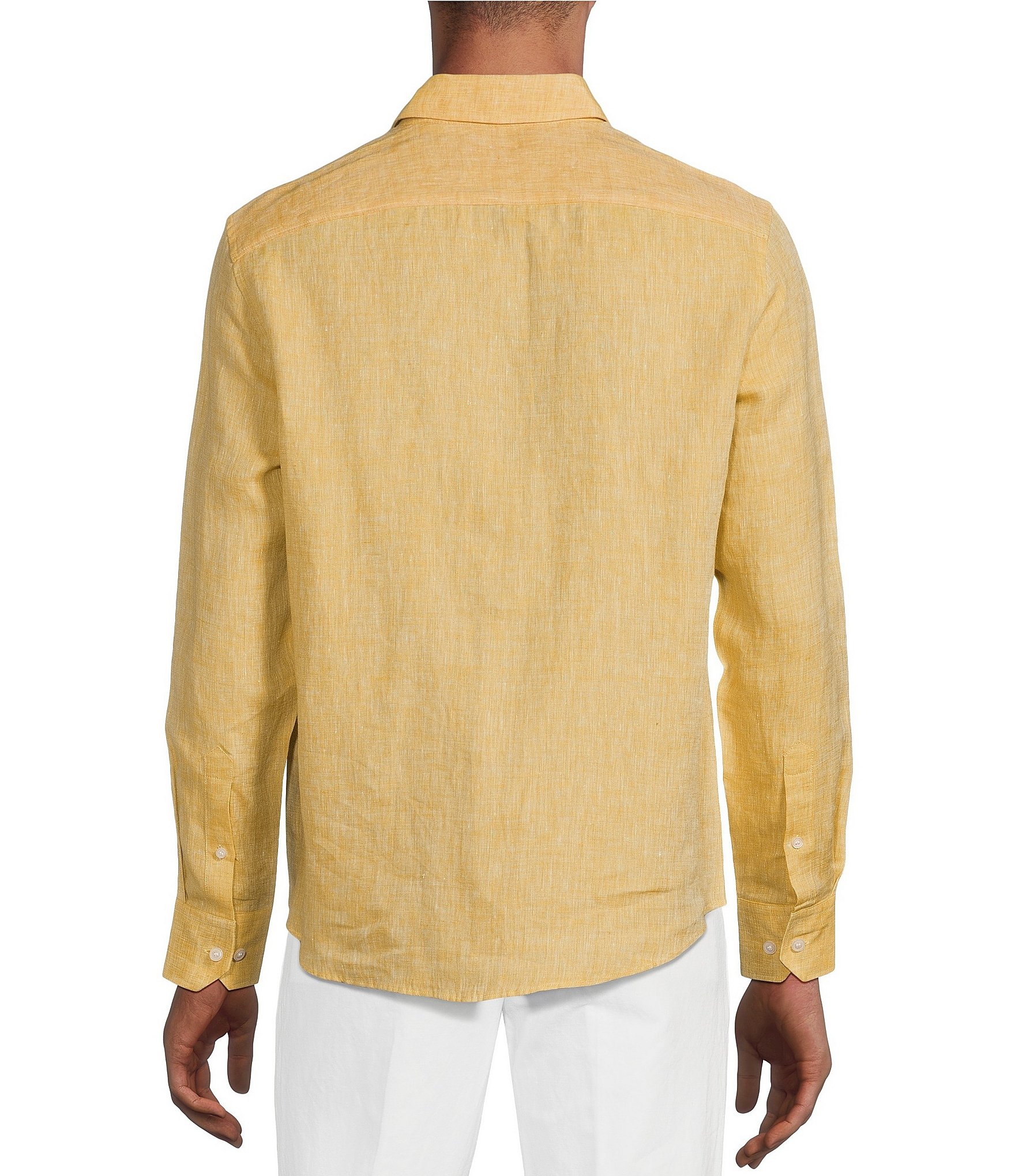 Murano Big & Tall Baird McNutt Long Sleeve Solid Linen Woven Shirt