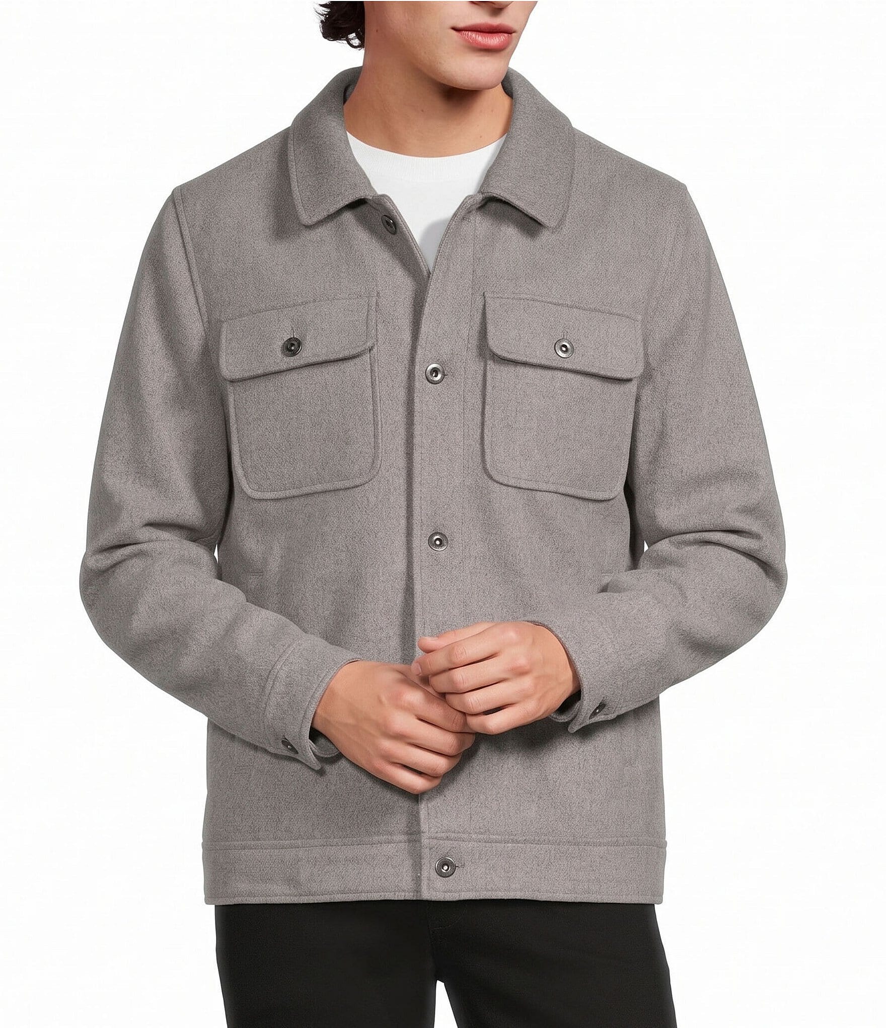 Murano Big & Tall City Stride Button Front Shirt Jacket