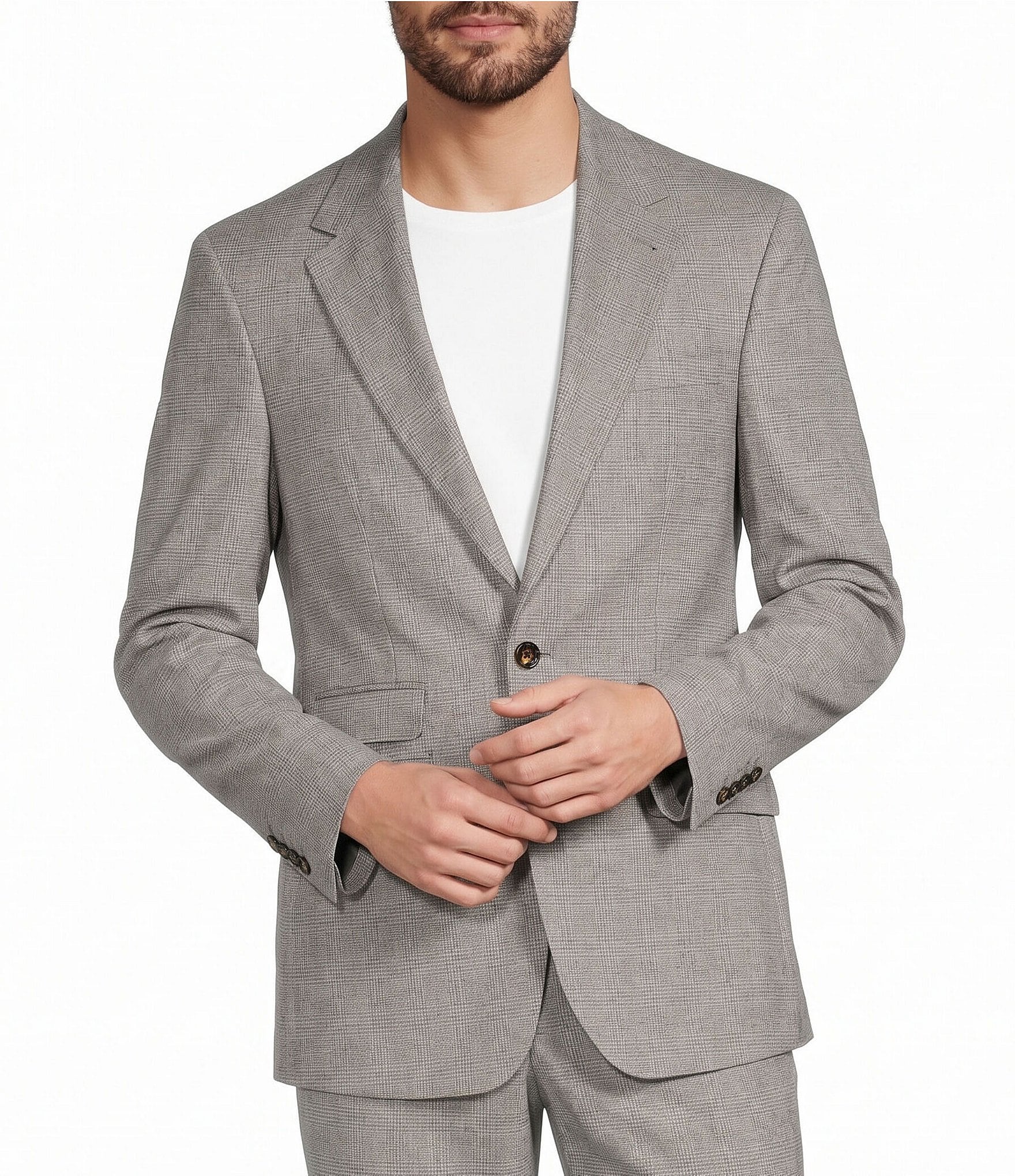 Murano Big & Tall Coordinating Slim Fit Glen Plaid Suit Separates Jacket