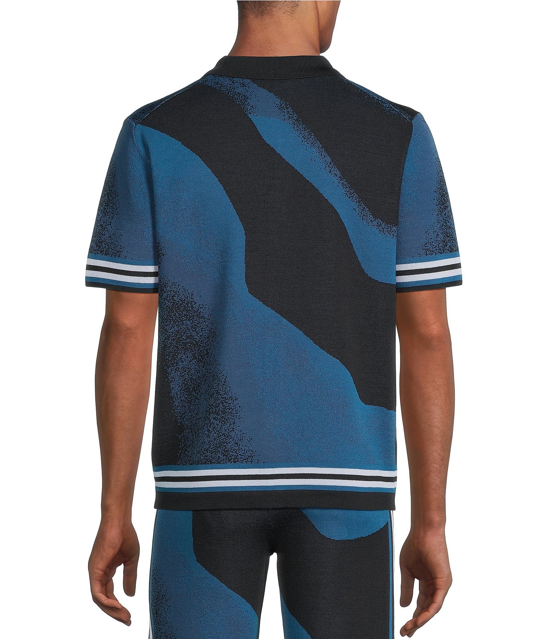 Murano Big & Tall Interdimensional Collection Jacquard Short Sleeve Camp Shirt