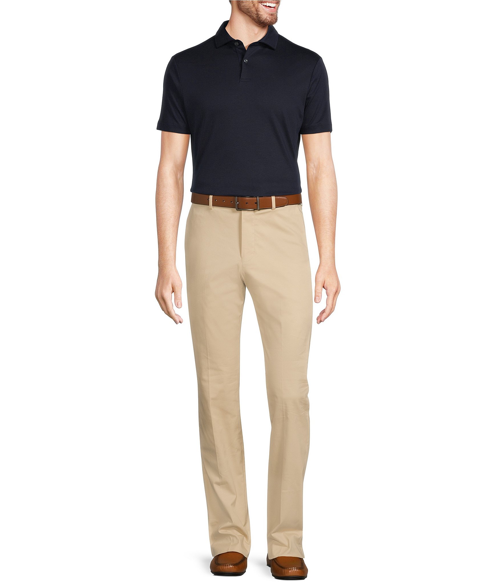 Murano Big & Tall Liquid Luxury Slim Fit Solid Interlock Short Sleeve Polo Shirt