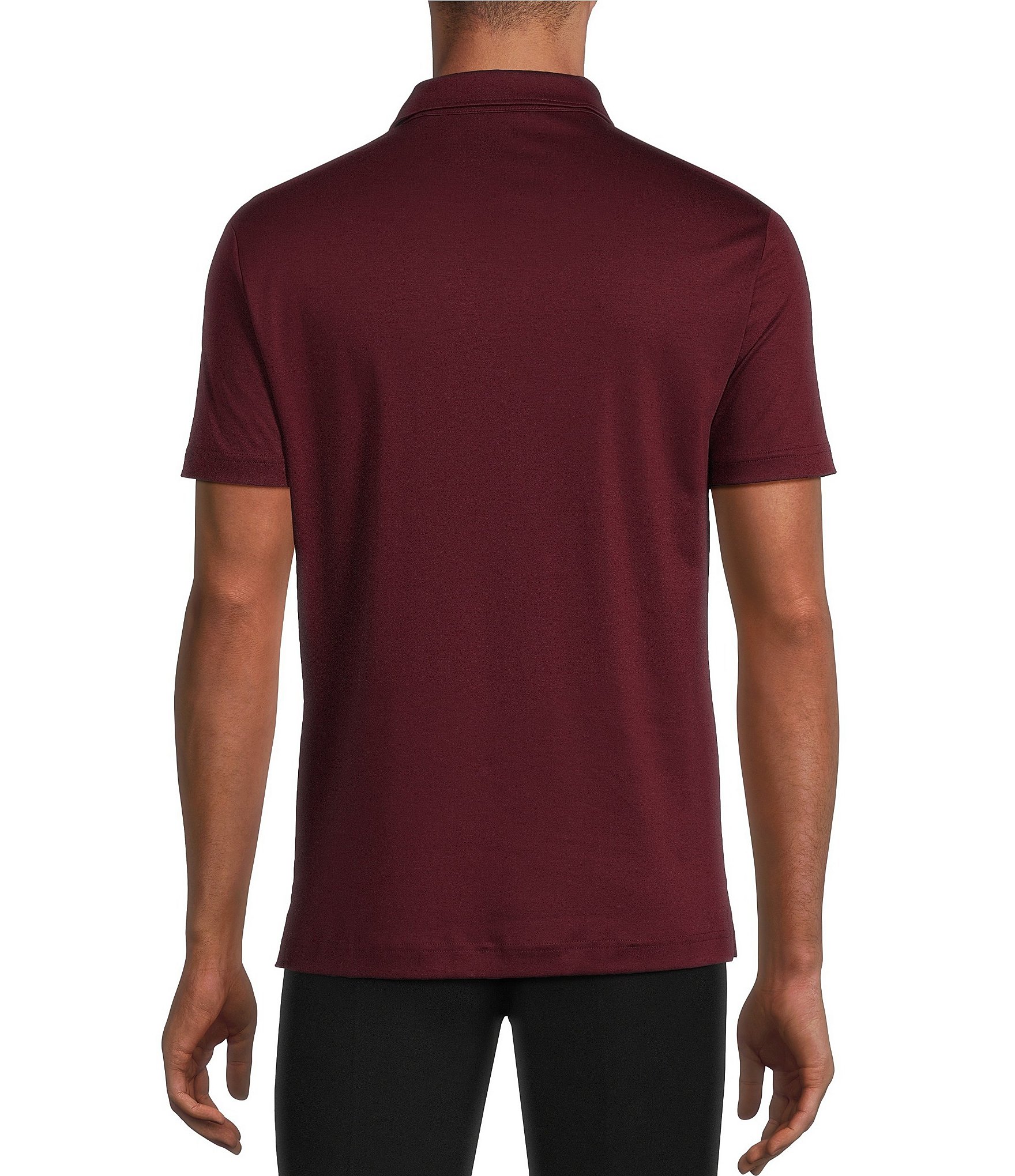 Murano Big & Tall Liquid Luxury Slim Fit Solid Interlock Short Sleeve Polo Shirt