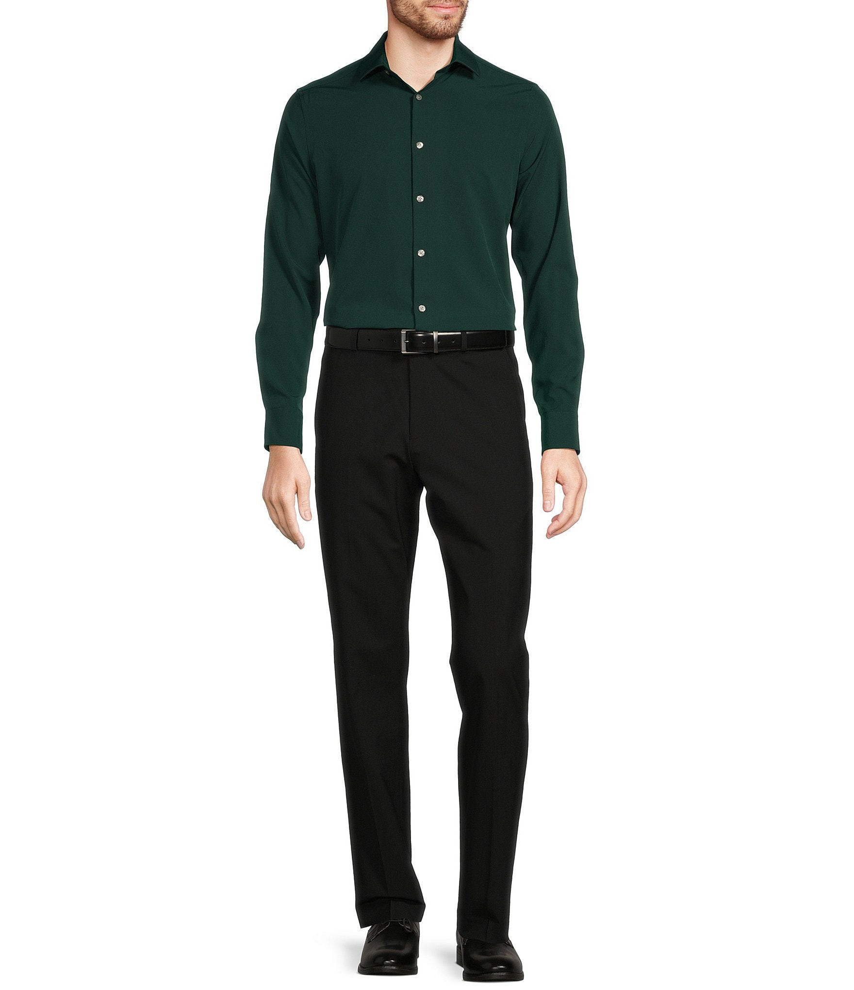 Murano Big & Tall Slim-Fit Performance Stretch Long Sleeve Woven Shirt