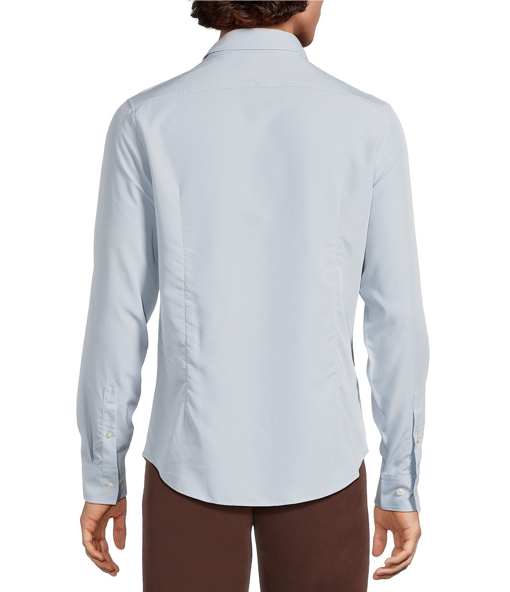 Murano Big & Tall Weekend Edit Slim Fit Solid Long Sleeve Woven Shirt