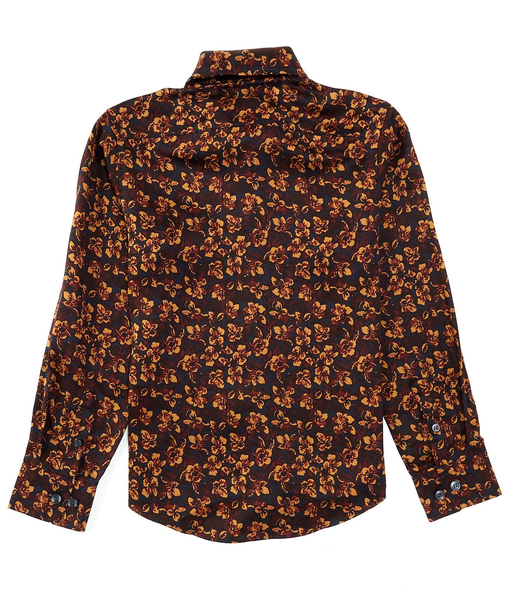 Murano Big Boys 8-20 Long Sleeve Floral Print Button Front Shirt