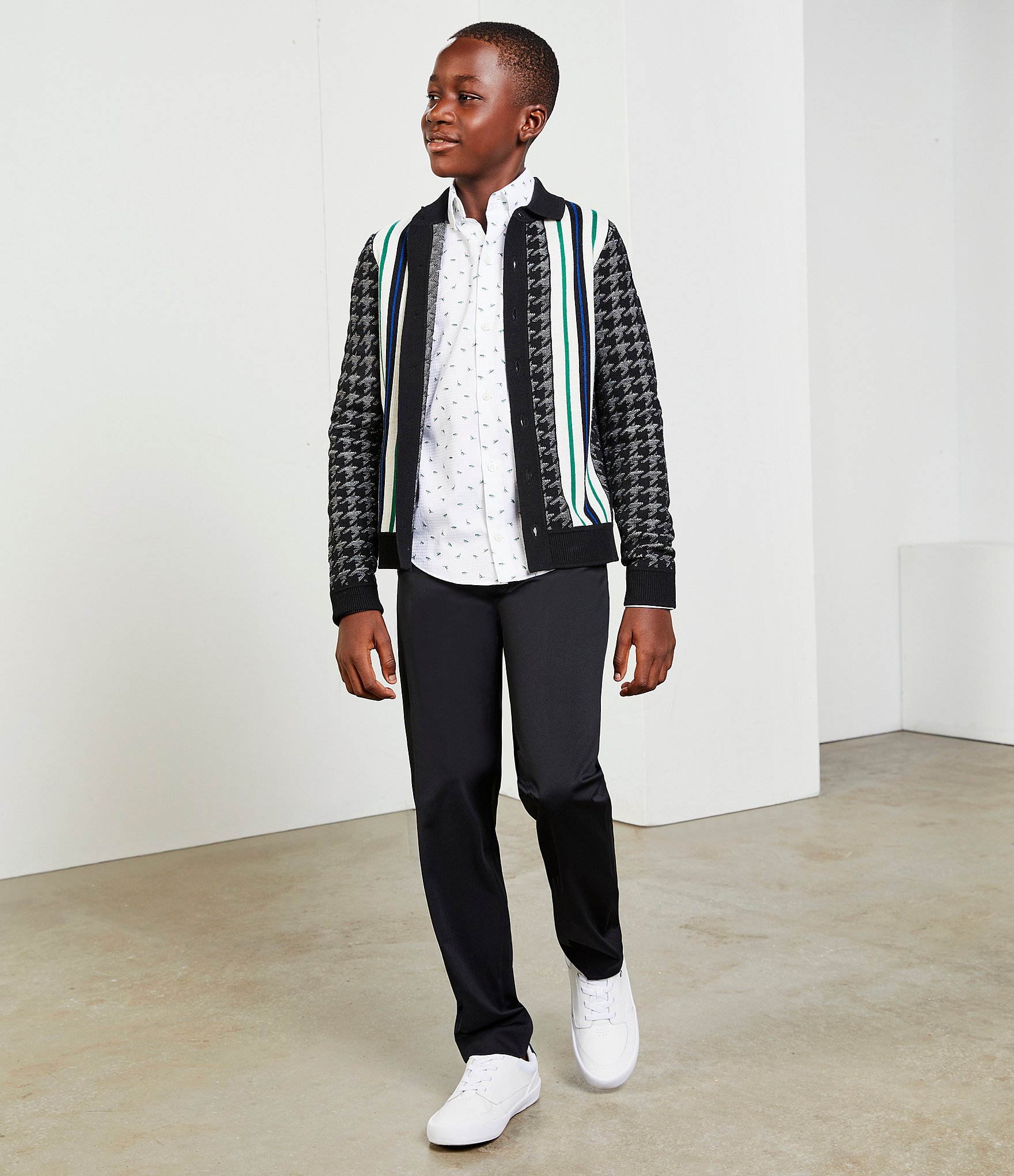 Murano Big Boys 8-20 Long Sleeve Houndstooth Cardigan