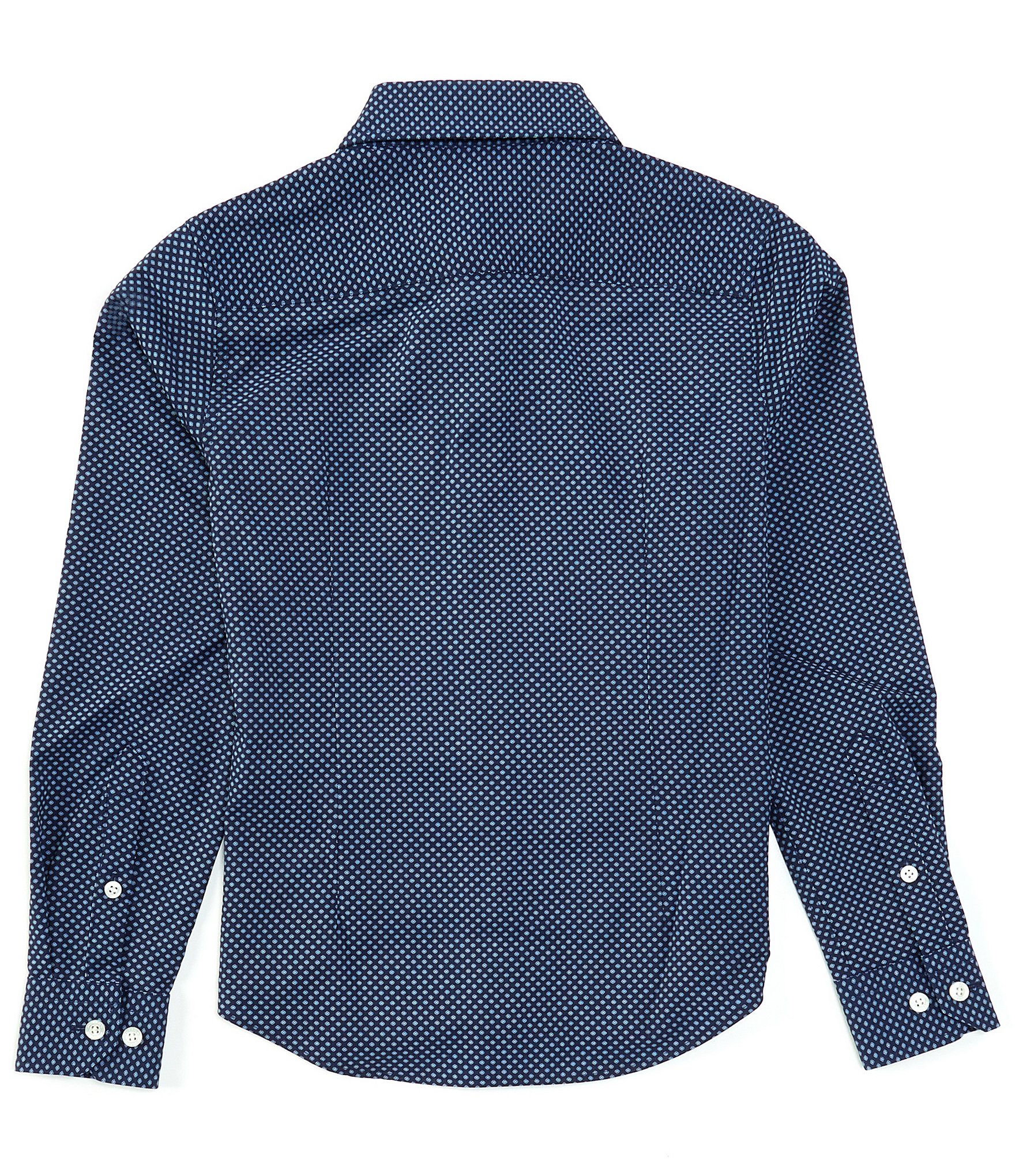 Murano Big Boys 8-20 Long Sleeve Performance Stretch Diamond Print Button-Down Shirt