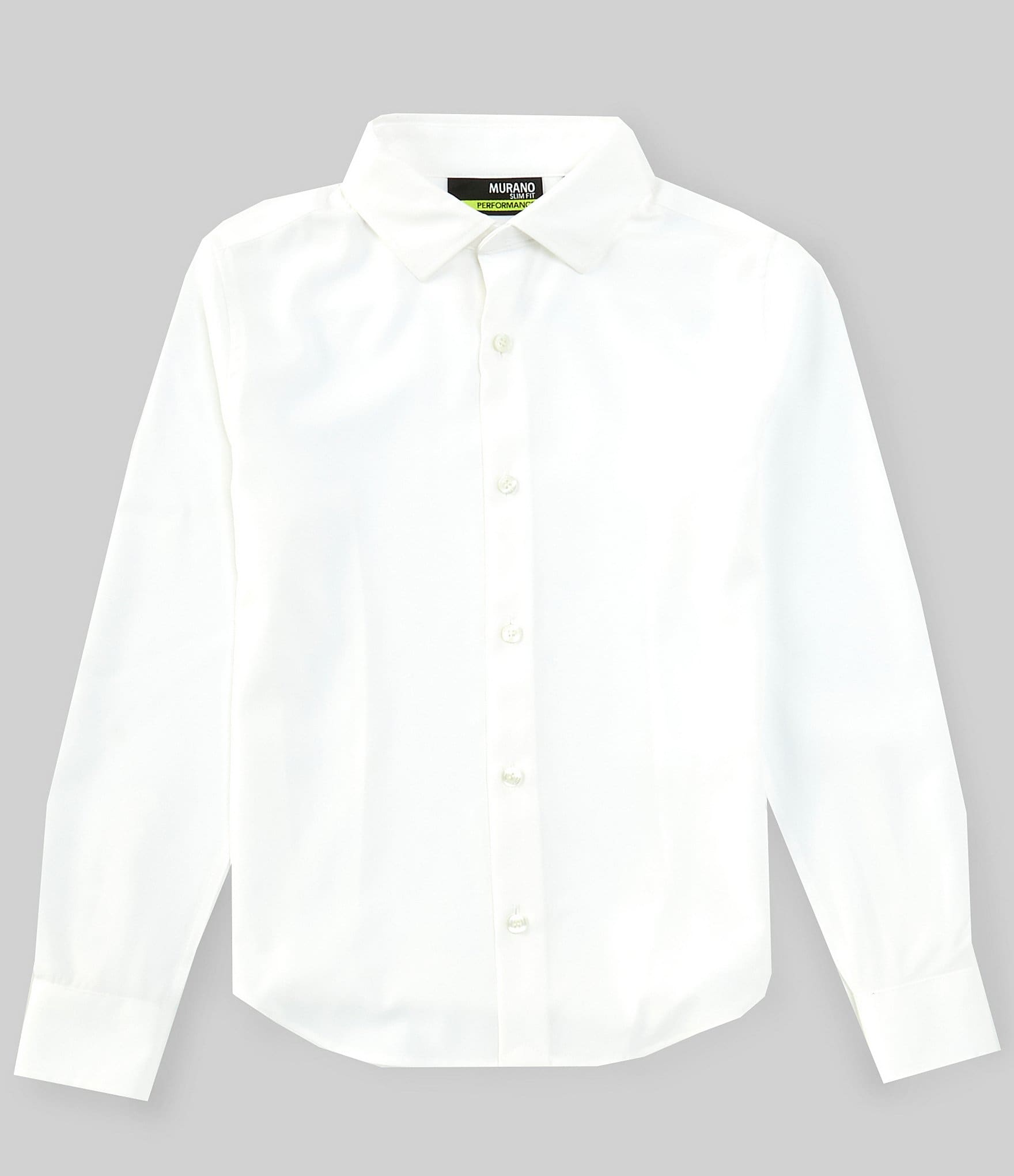 Murano Big Boys 8-20 Long Sleeve Solid Performance Stretch Dress Shirt