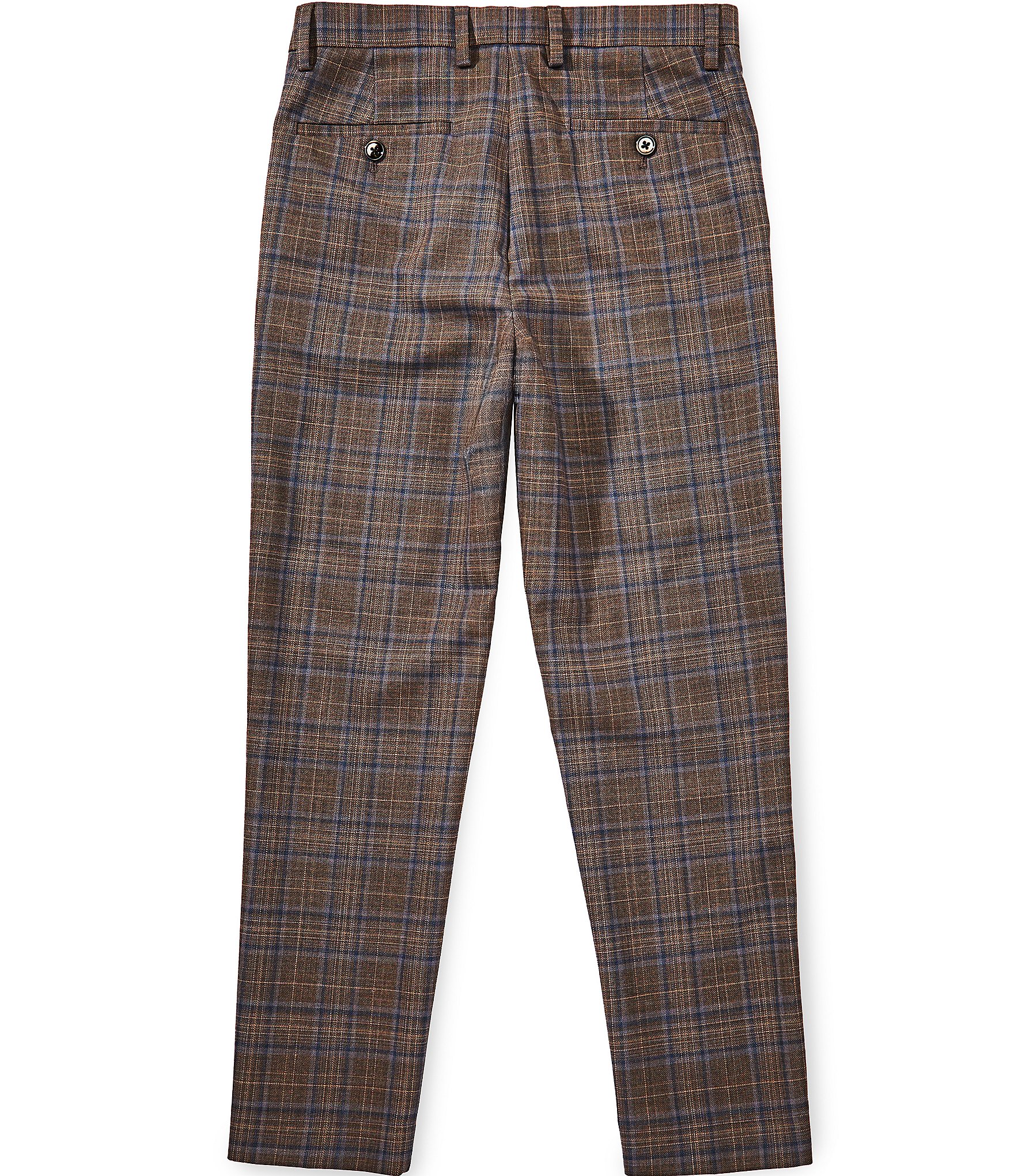 Murano Big Boys Alex Slim Fit Plaid Dress Pants