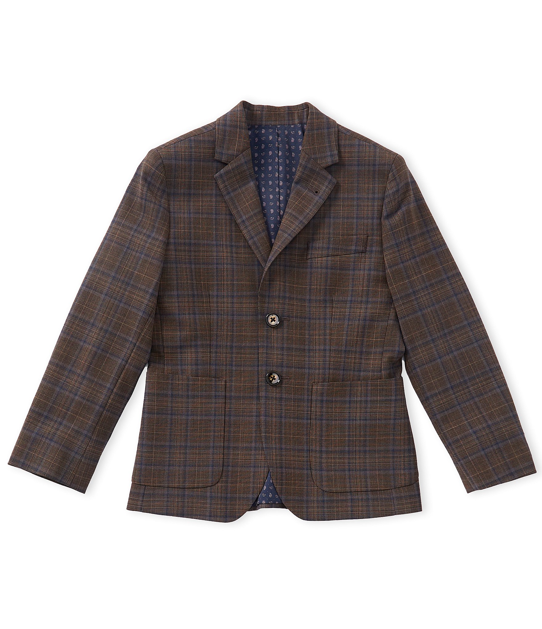 Murano Big Boys Slim Fit Plaid Blazer