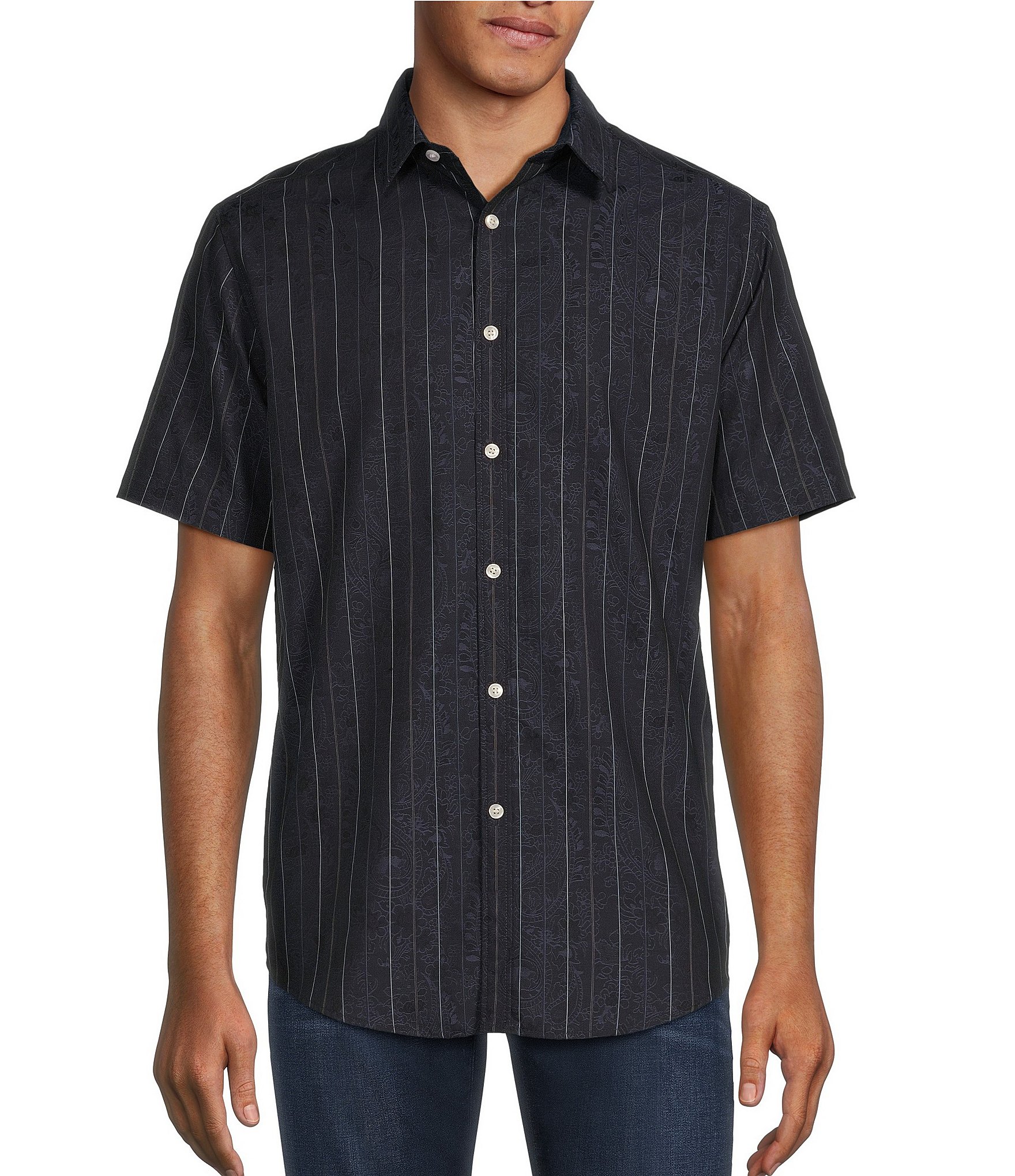 Murano Classic Fit Paisley Print Short Sleeve Woven Shirt