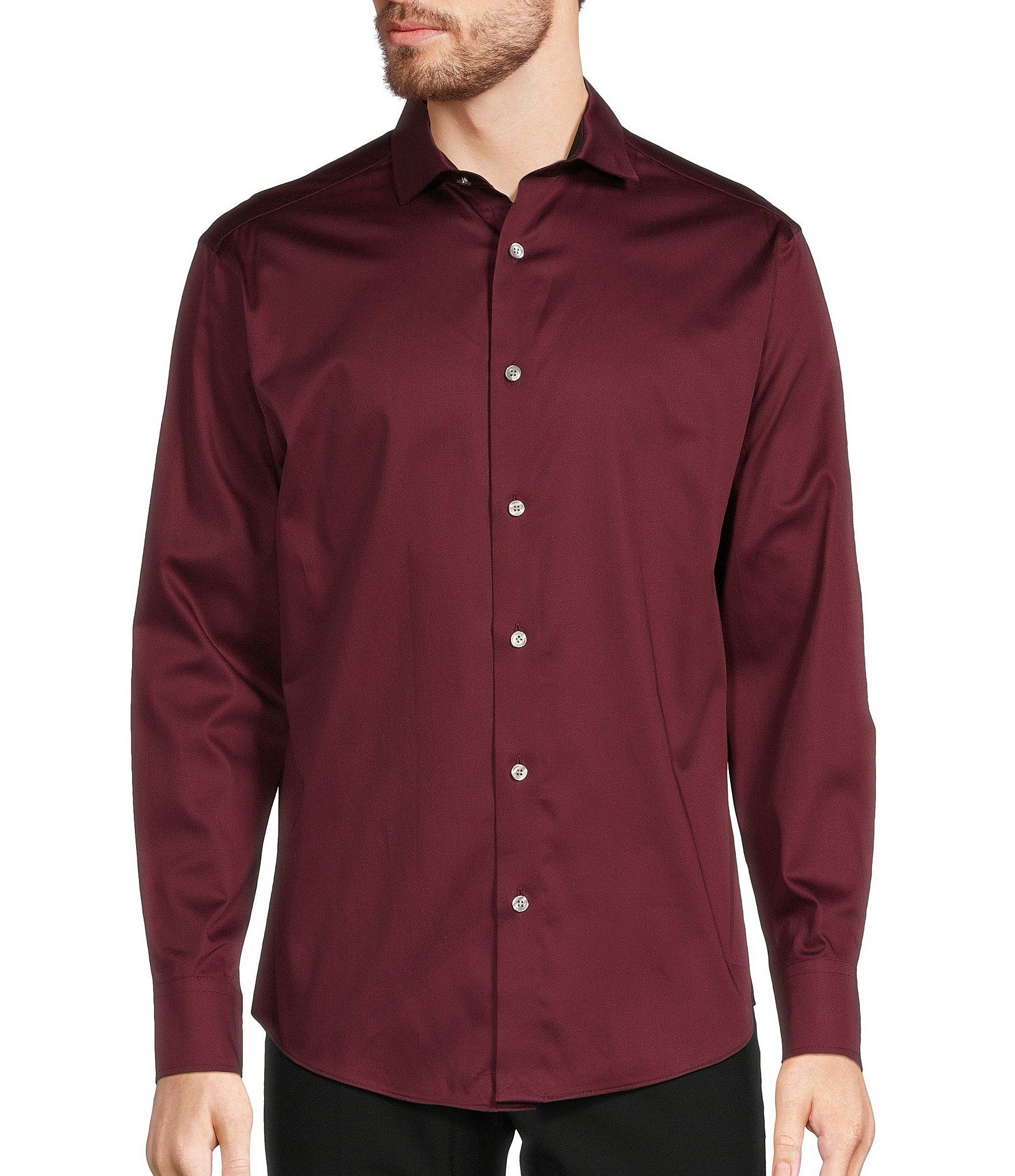 Murano Classic Fit Solid Sateen Long Sleeve Woven Shirt | Dillard's