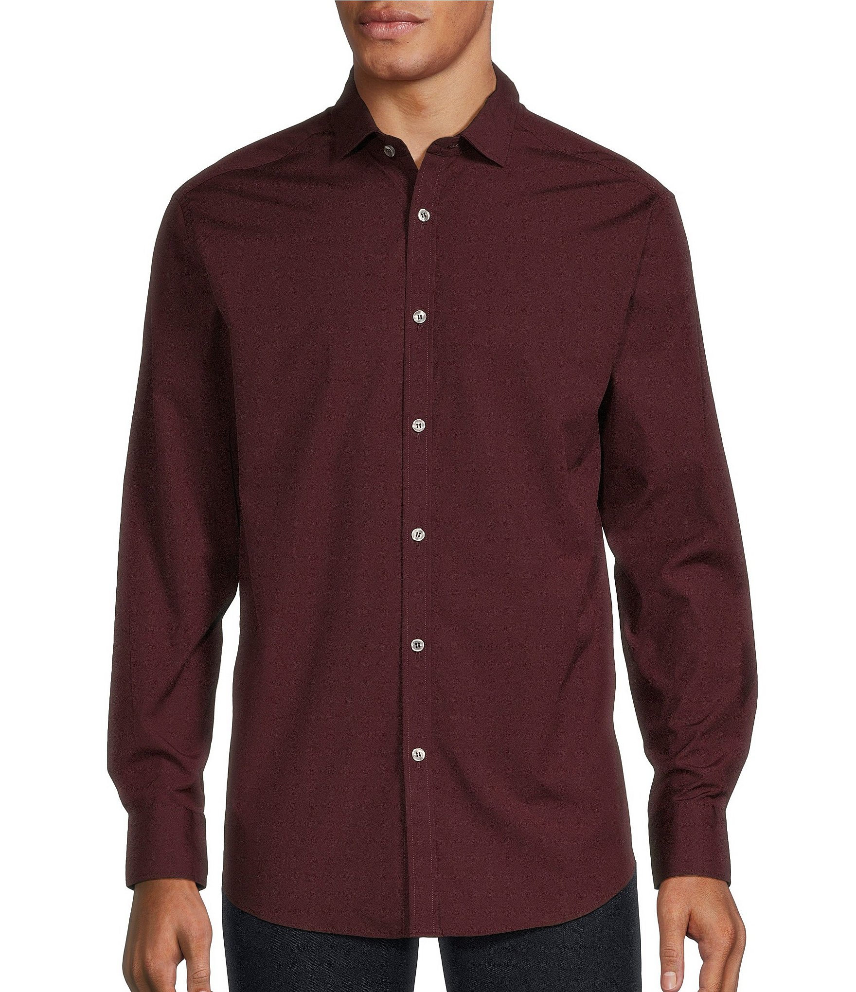 Murano Classic Solid Long Sleeve Woven Shirt | Dillard's