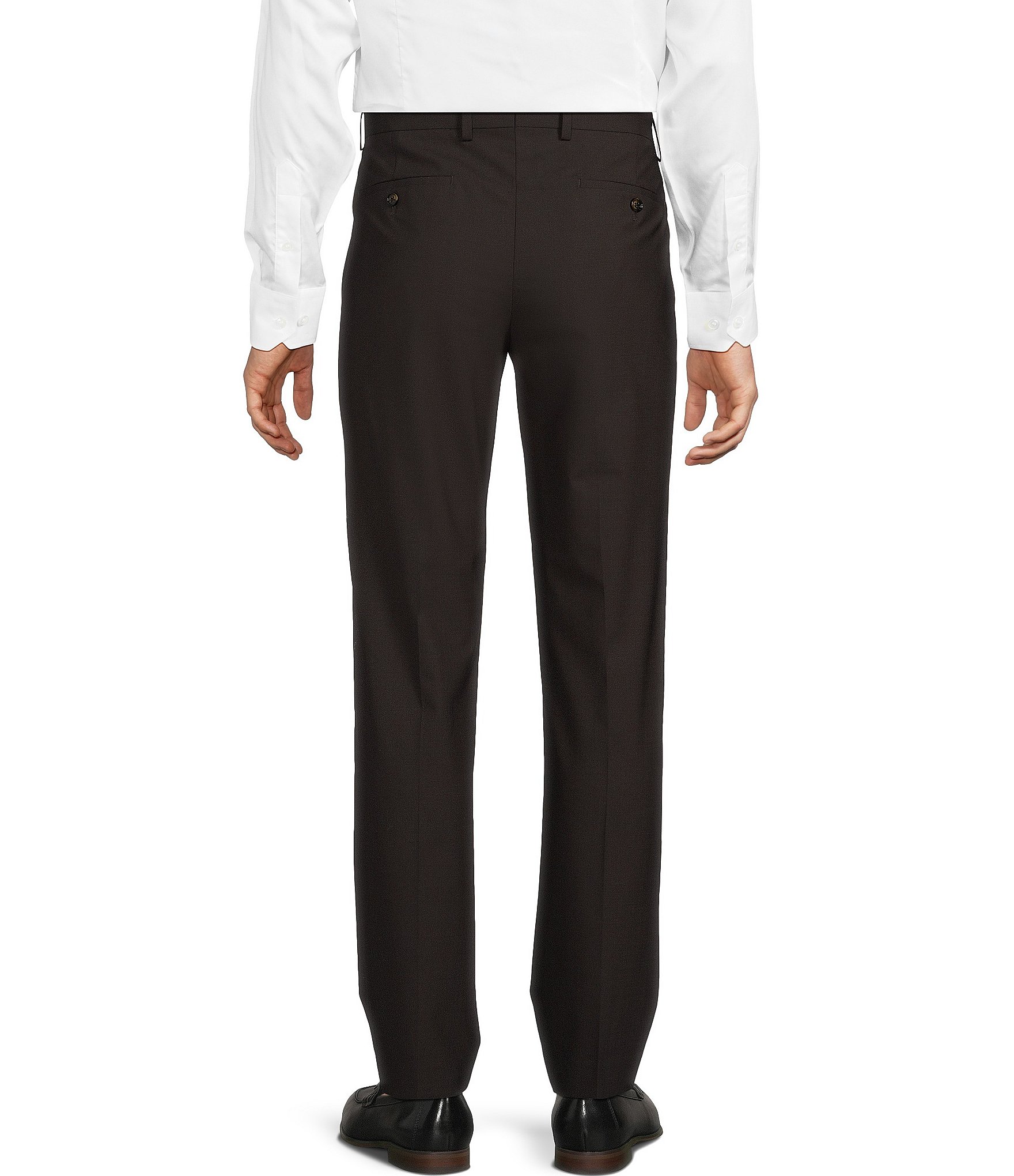 Murano Collezione Alex Slim Fit Performance Bi-Stretch Solid Suit Separates Flat Front Dress Pants