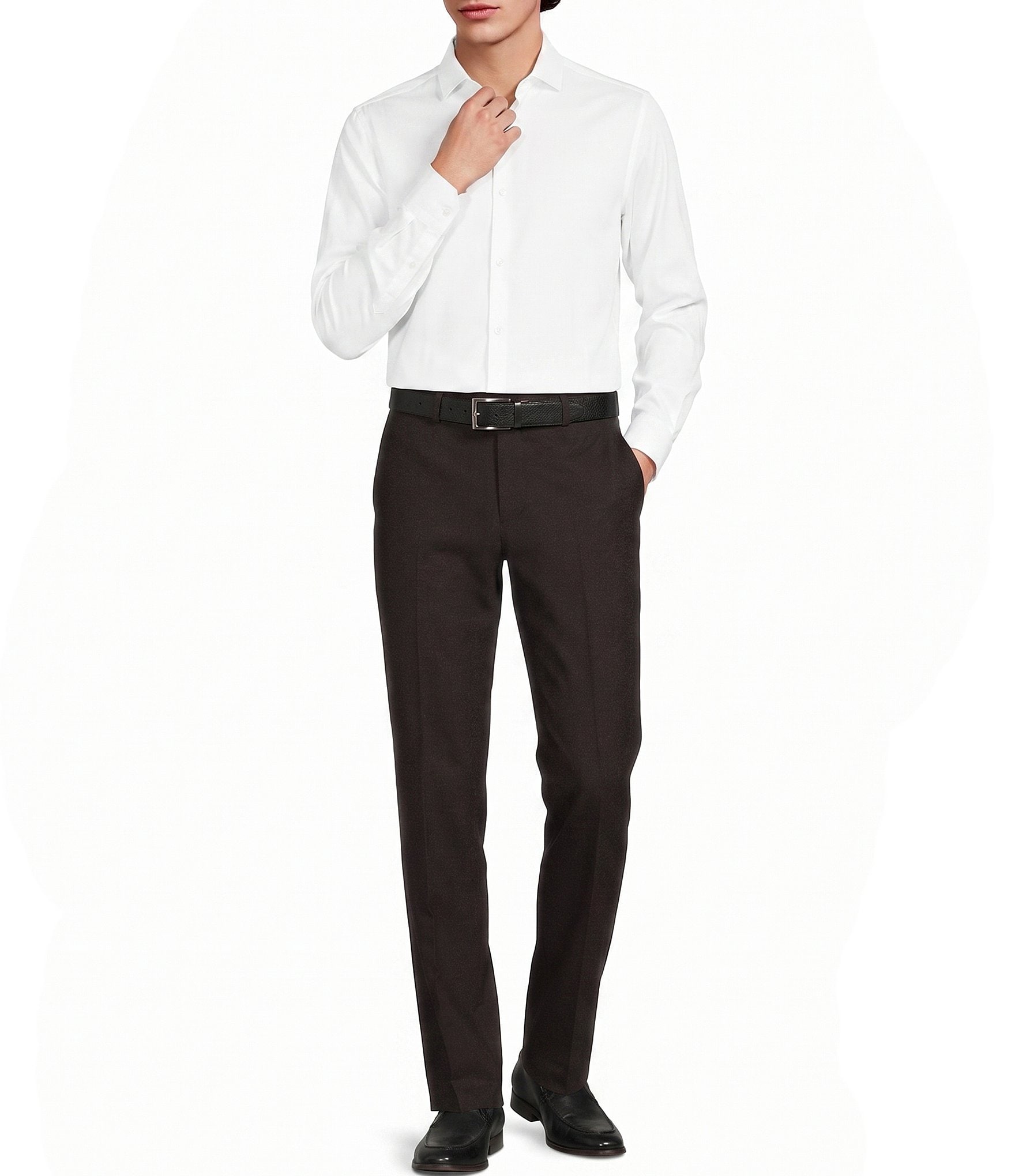 Murano Collezione Alex Slim Fit Performance Bi-Stretch Solid Suit Separates Flat Front Dress Pants