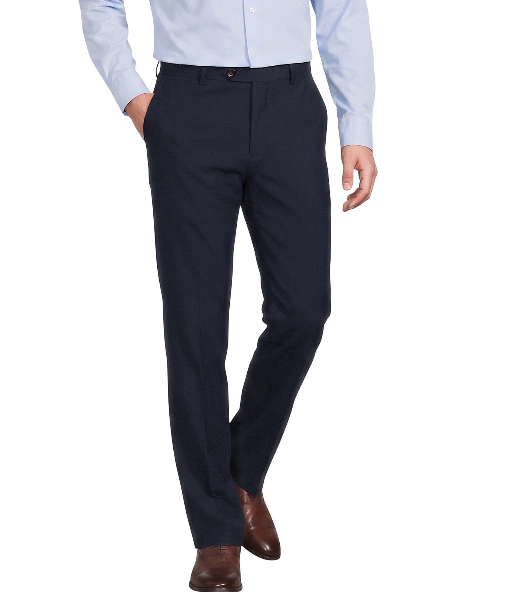 Murano Collezione Alex Slim Fit Performance Bi-Stretch Solid Suit Separates Flat Front Dress Pants