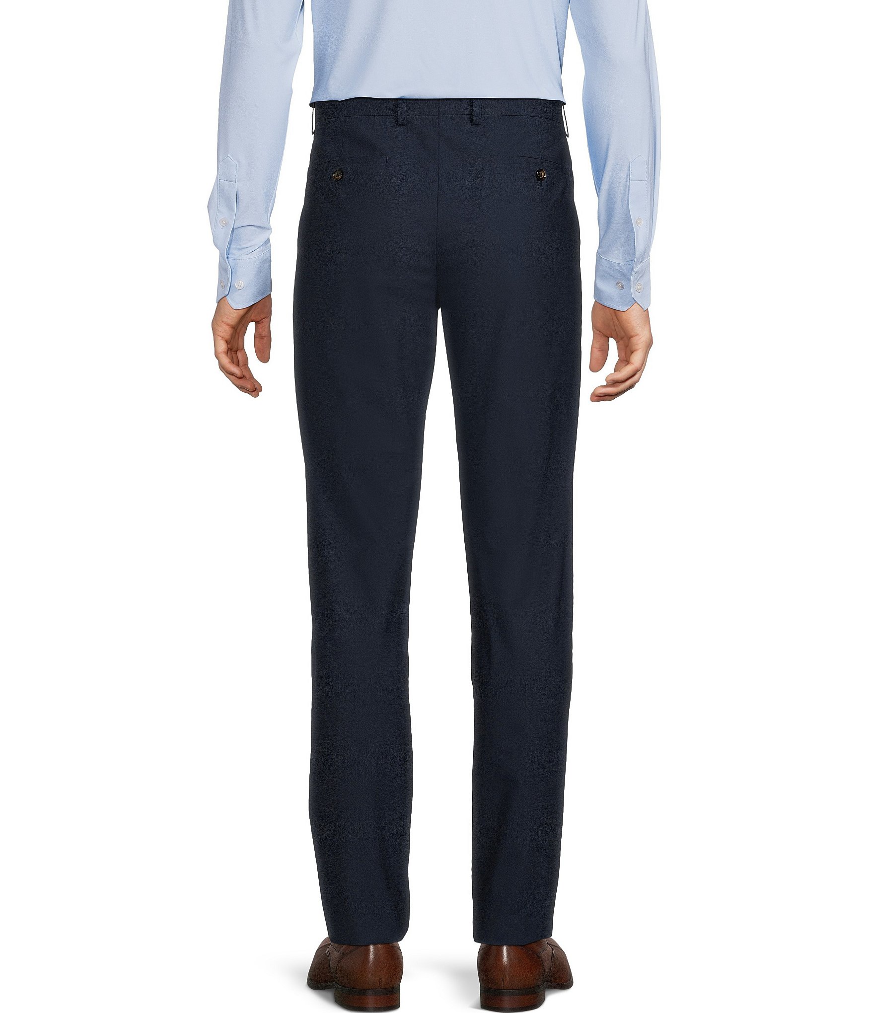 Murano Collezione Alex Slim Fit Performance Bi-Stretch Solid Suit Separates Flat Front Dress Pants