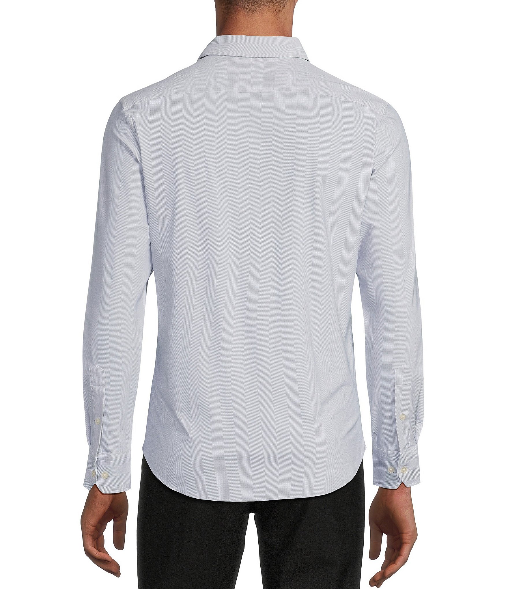 Murano Collezione Canclini Slim-Fit Herringbone Long-Sleeve Techno Woven Shirt