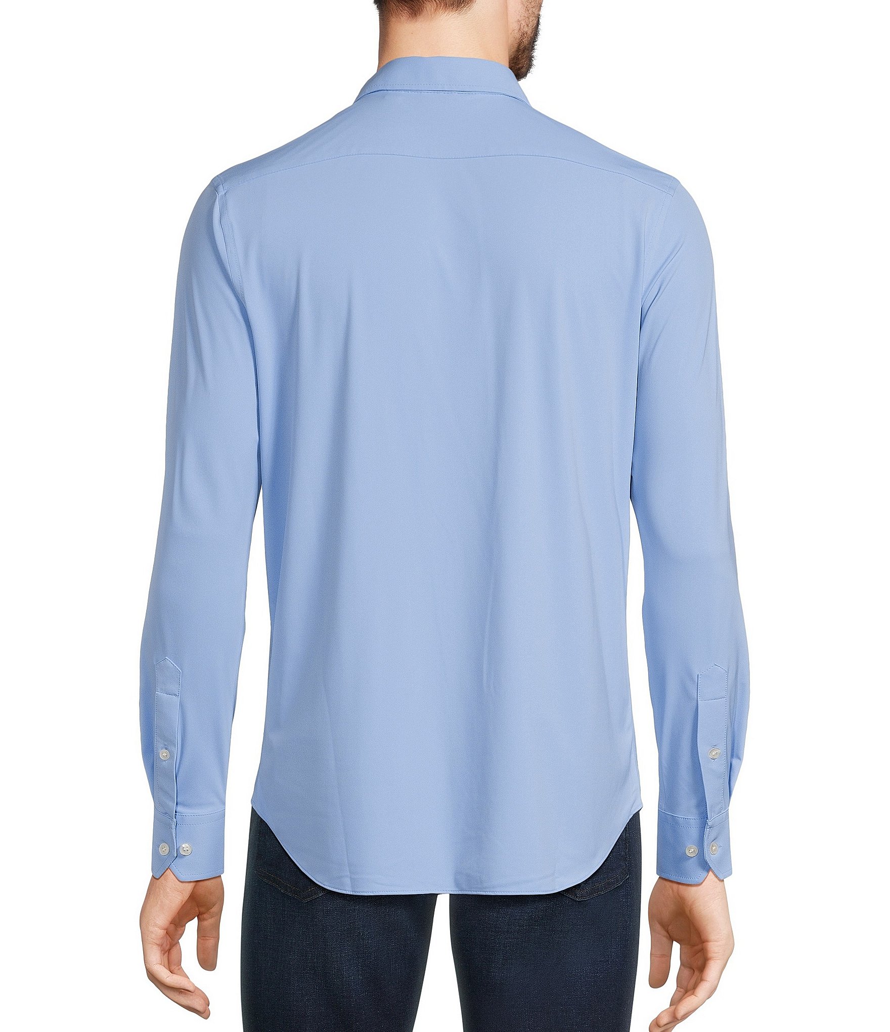 Murano Collezione Canclini Slim-Fit Solid Long-Sleeve Techno Woven Shirt