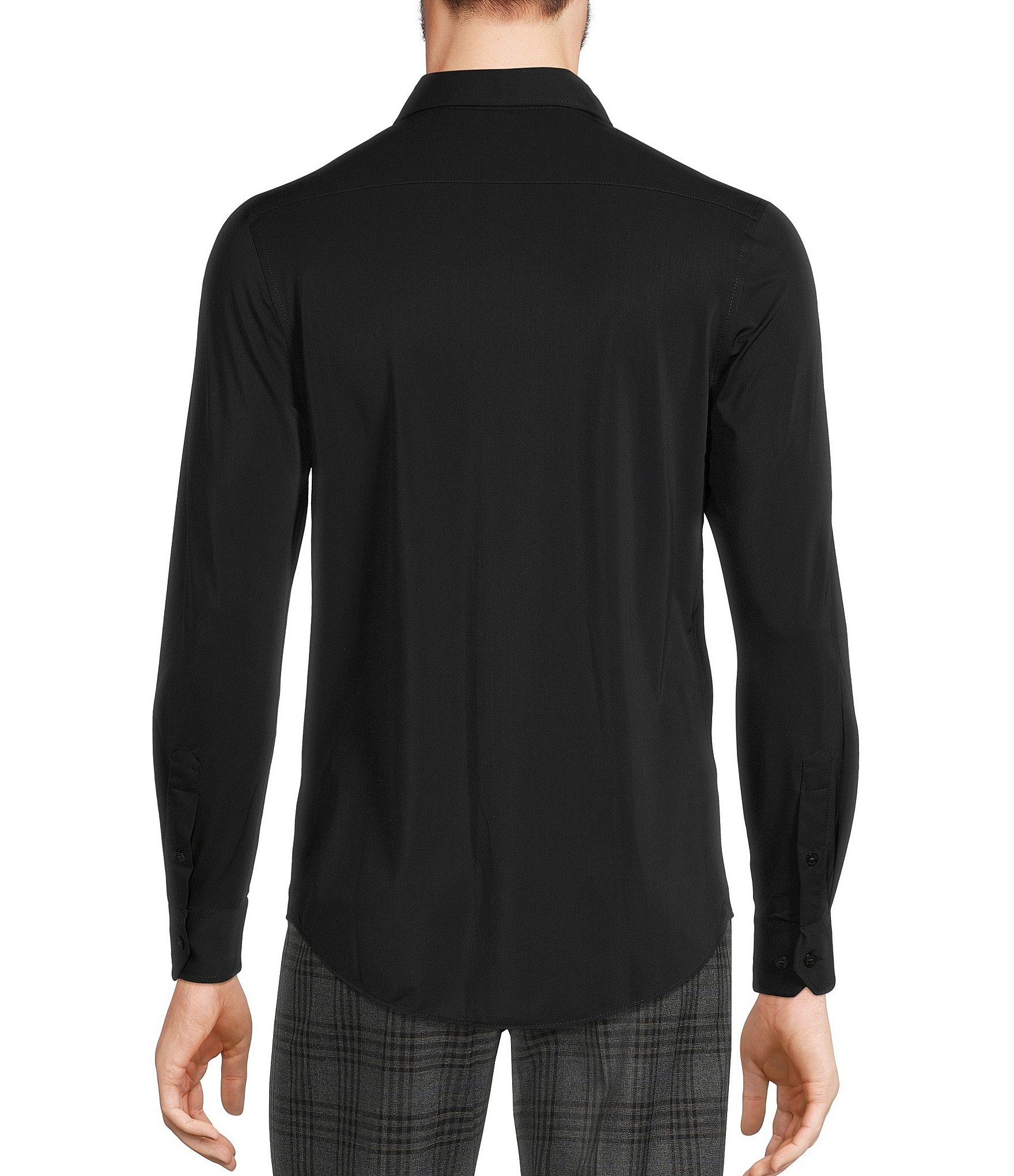 Murano Collezione Canclini Slim-Fit Solid Long-Sleeve Techno Woven Shirt