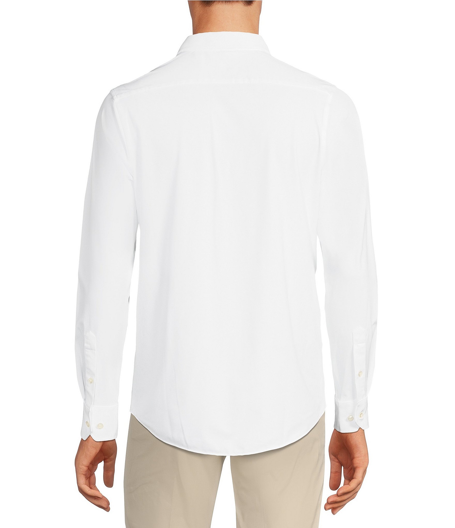 Murano Collezione Canclini Slim-Fit Solid Long-Sleeve Techno Woven Shirt