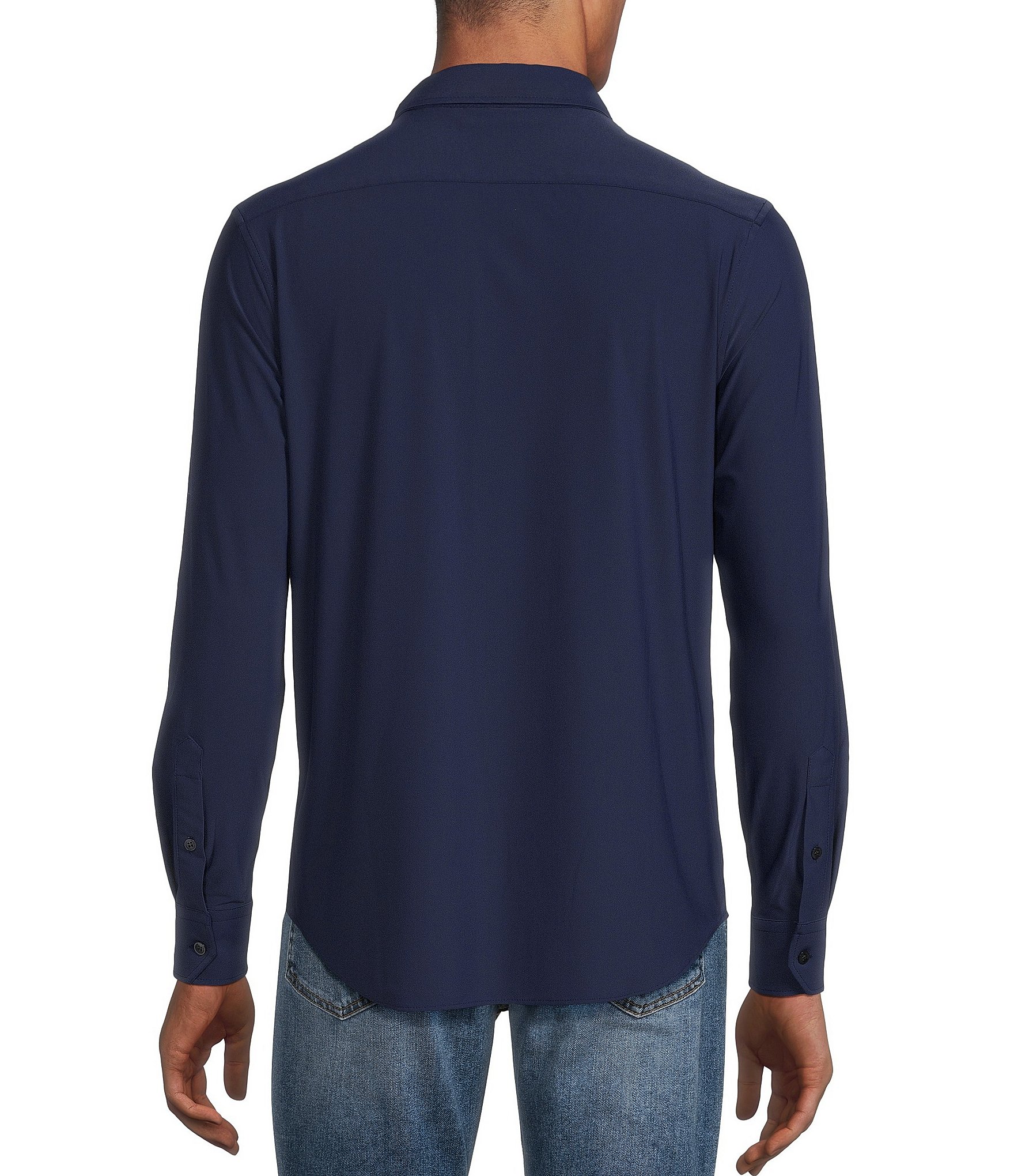 Murano Collezione Canclini Slim-Fit Solid Long-Sleeve Techno Woven Shirt