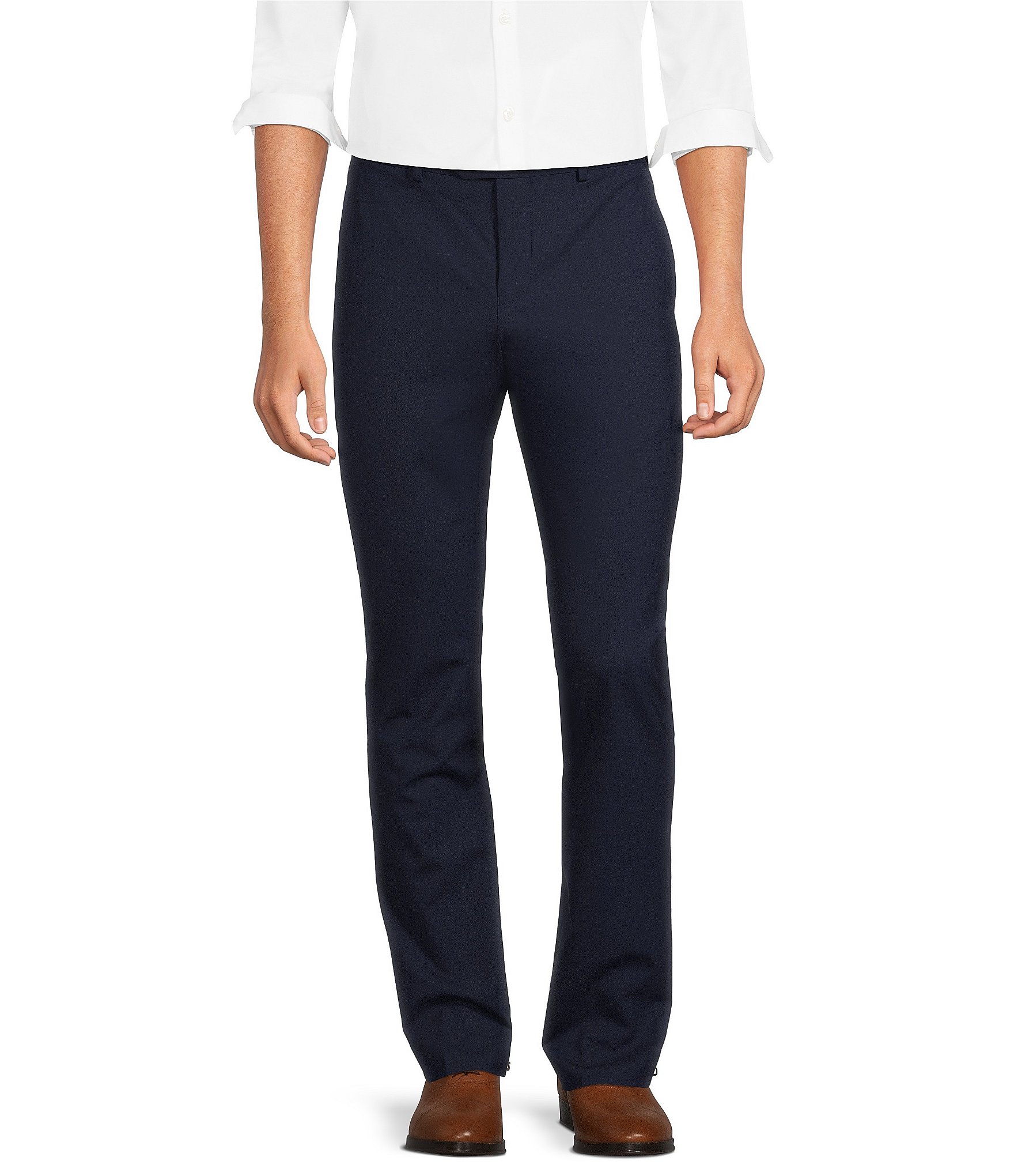 Pantalon homme élégant, Slim Fit, à carreaux bleu marine - PN631