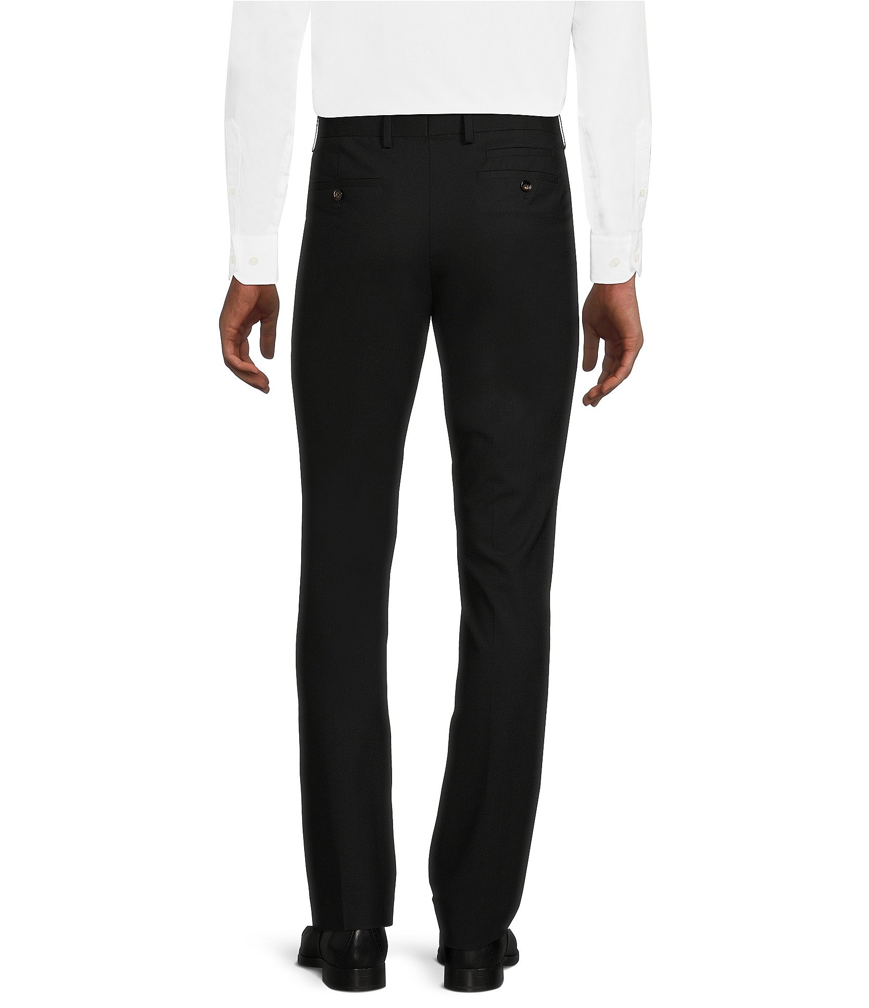 Murano Collezione Evan Extra Slim-Fit Performance Bi-Stretch Suit Separates Wool Blend Flat-Front Dress Pants