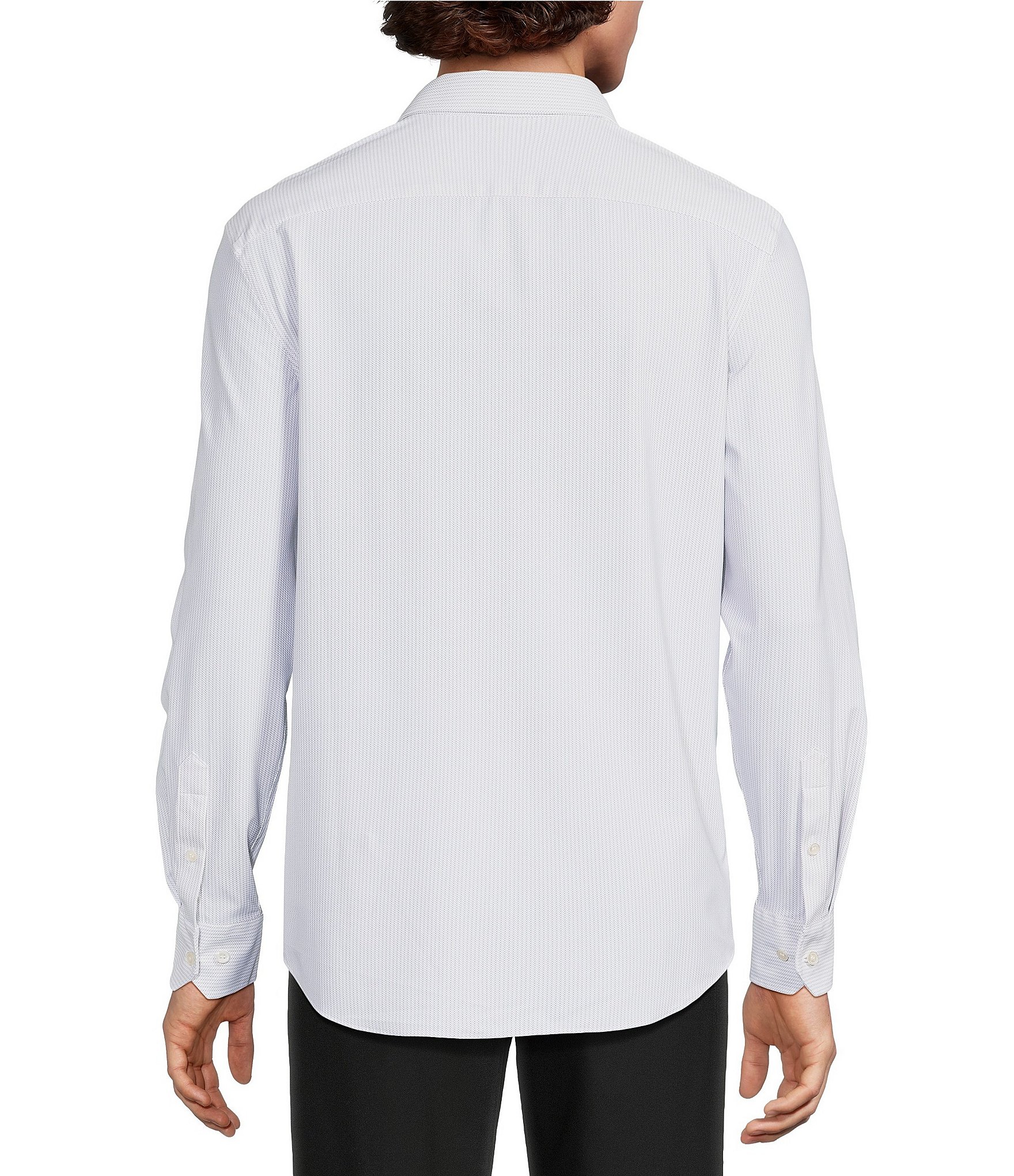 Murano Collezione Slim Fit Dash Stripe Long Sleeve Woven Shirt