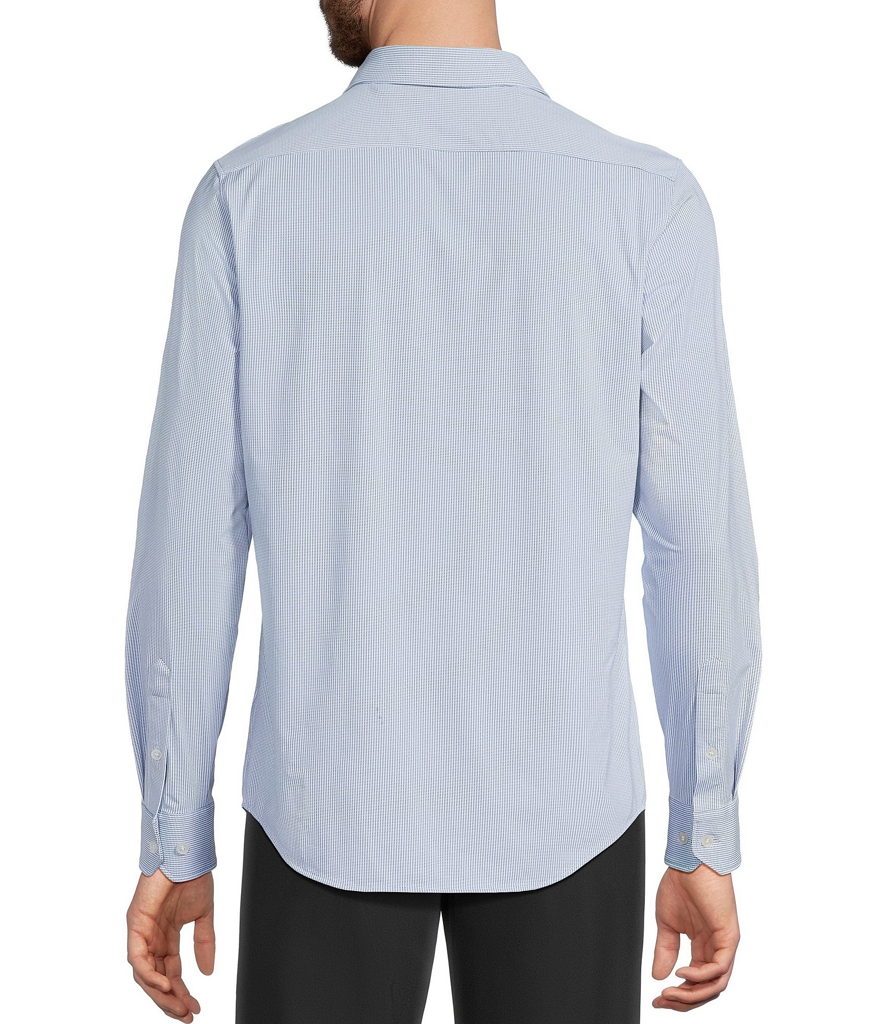 Murano Collezione Slim-Fit Square Pattern Long-Sleeve Shirt