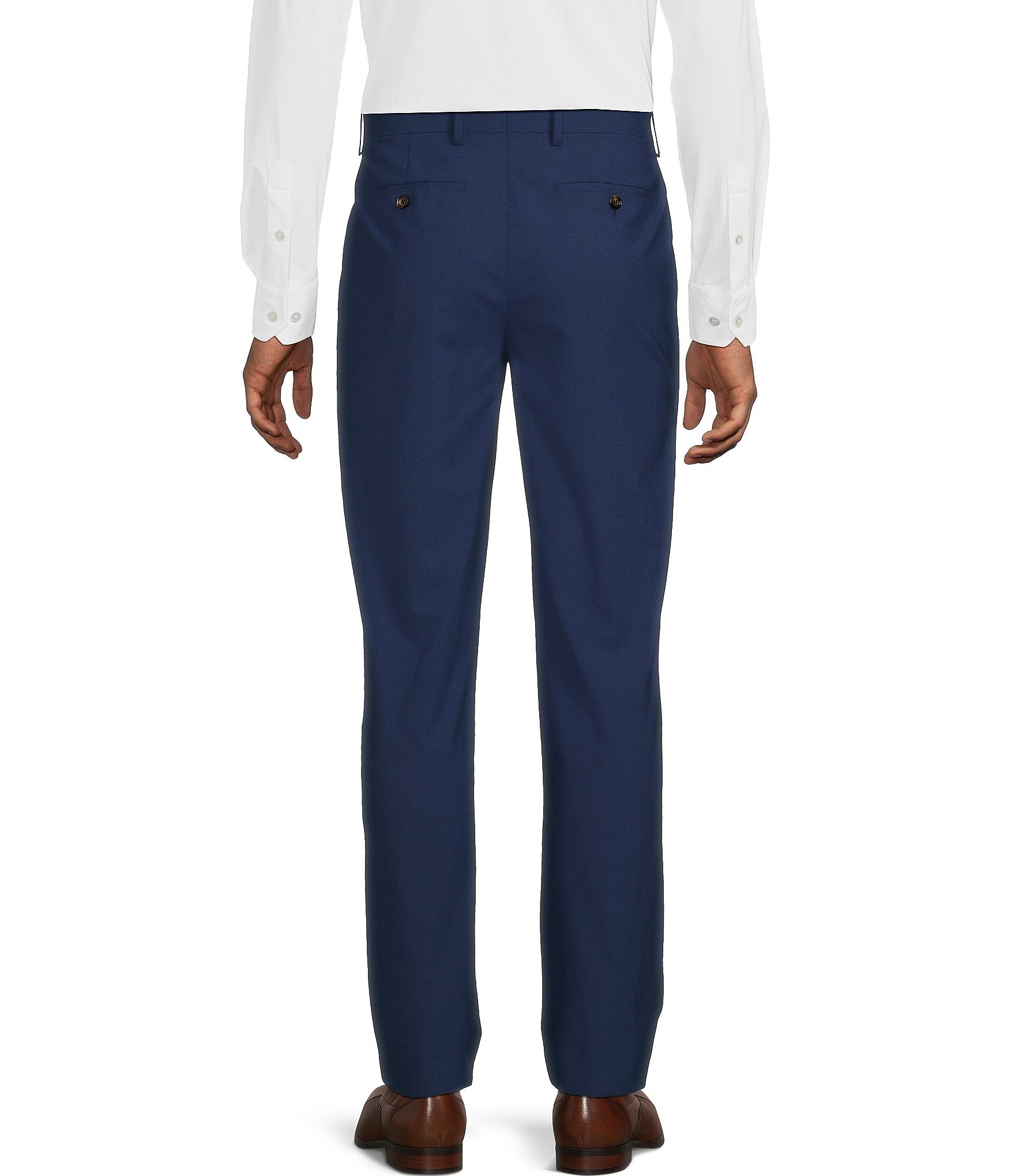 Murano Collezione Coordinating Zac Classic Fit Wool Bi-Stretch Solid Suit Separates Dress Pants