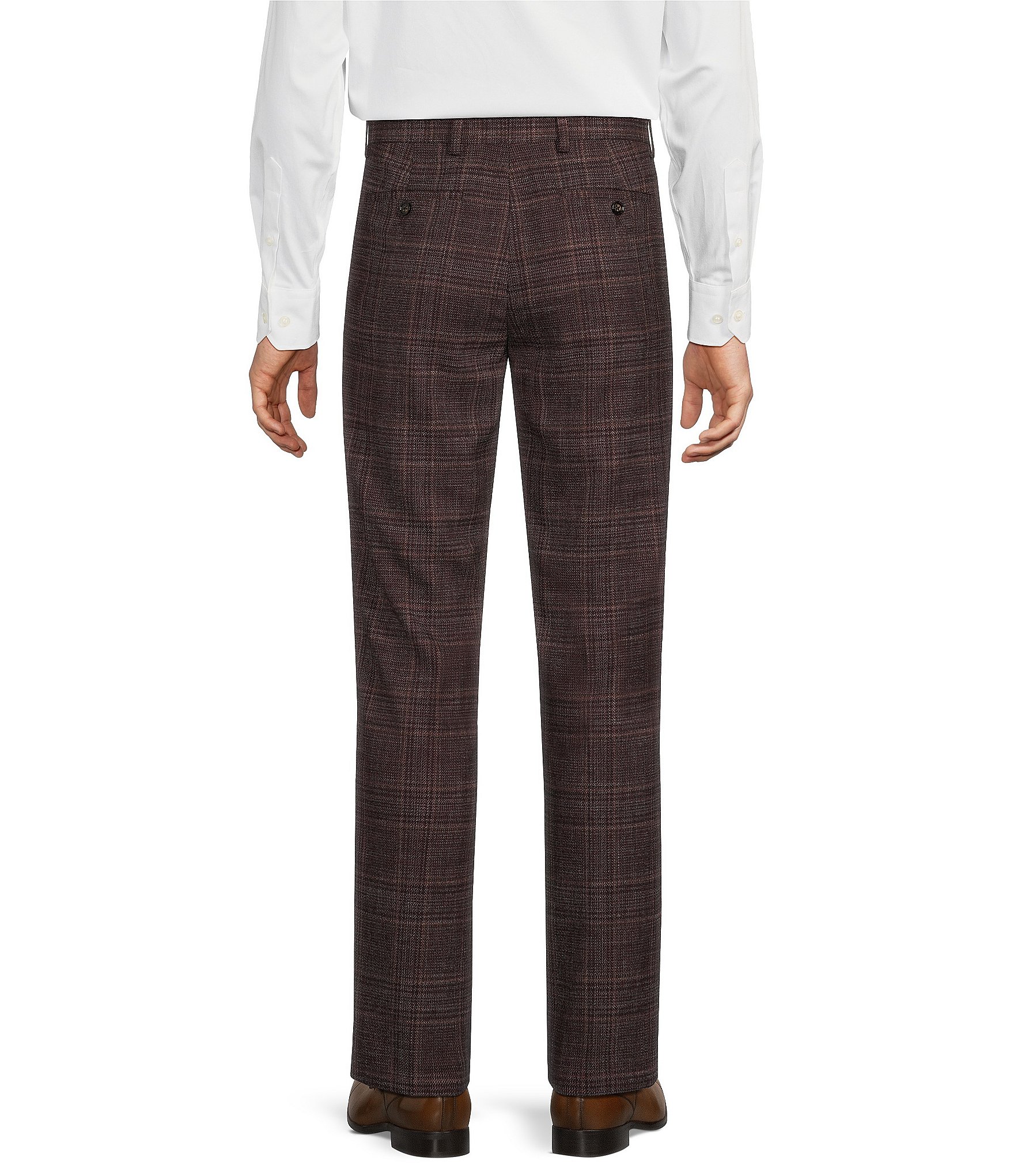 Murano Coordinating Alex Slim Fit Flat Front Plaid Suit Separates Dress Pants
