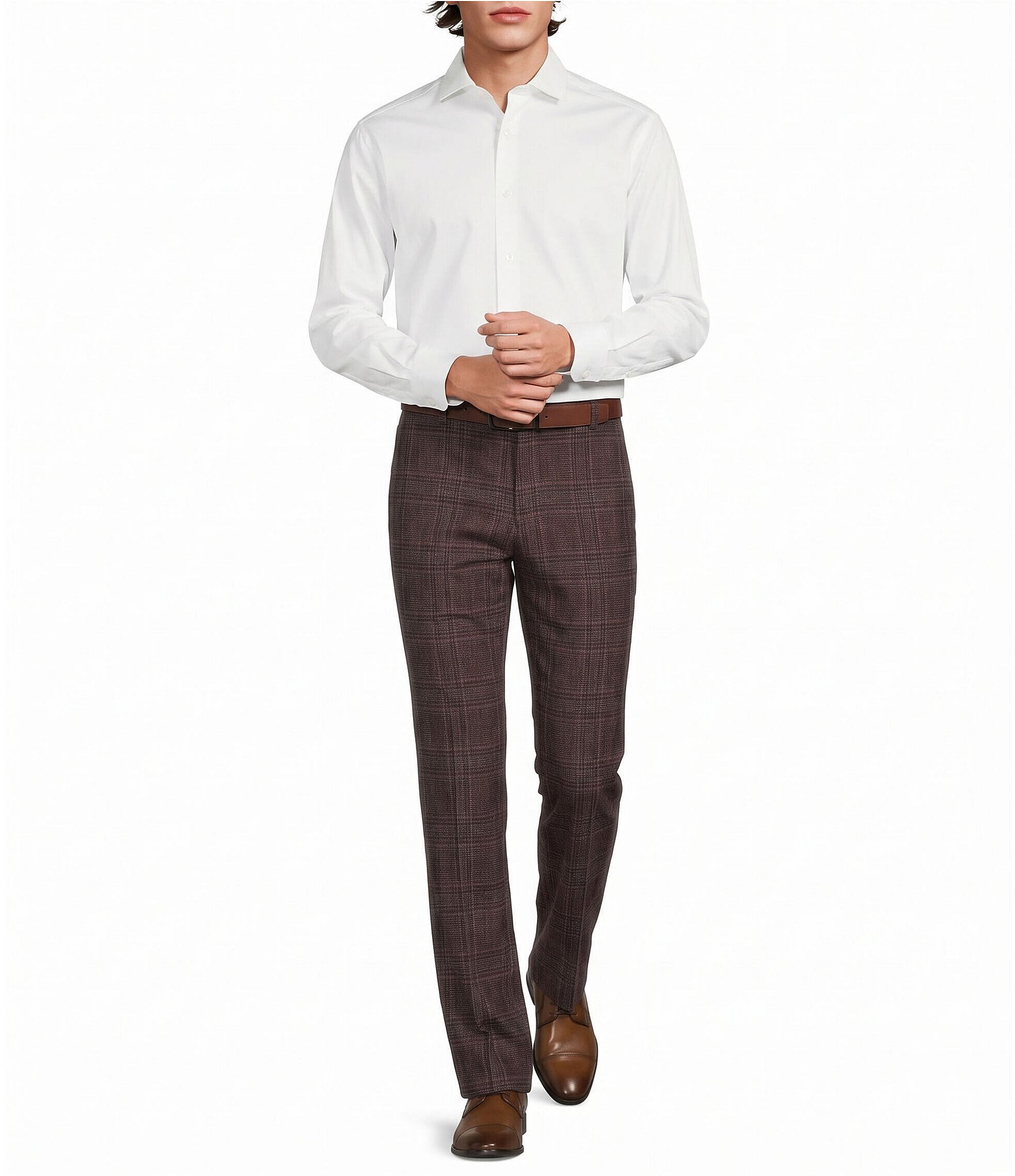 Murano Coordinating Alex Slim Fit Flat Front Plaid Suit Separates Dress Pants