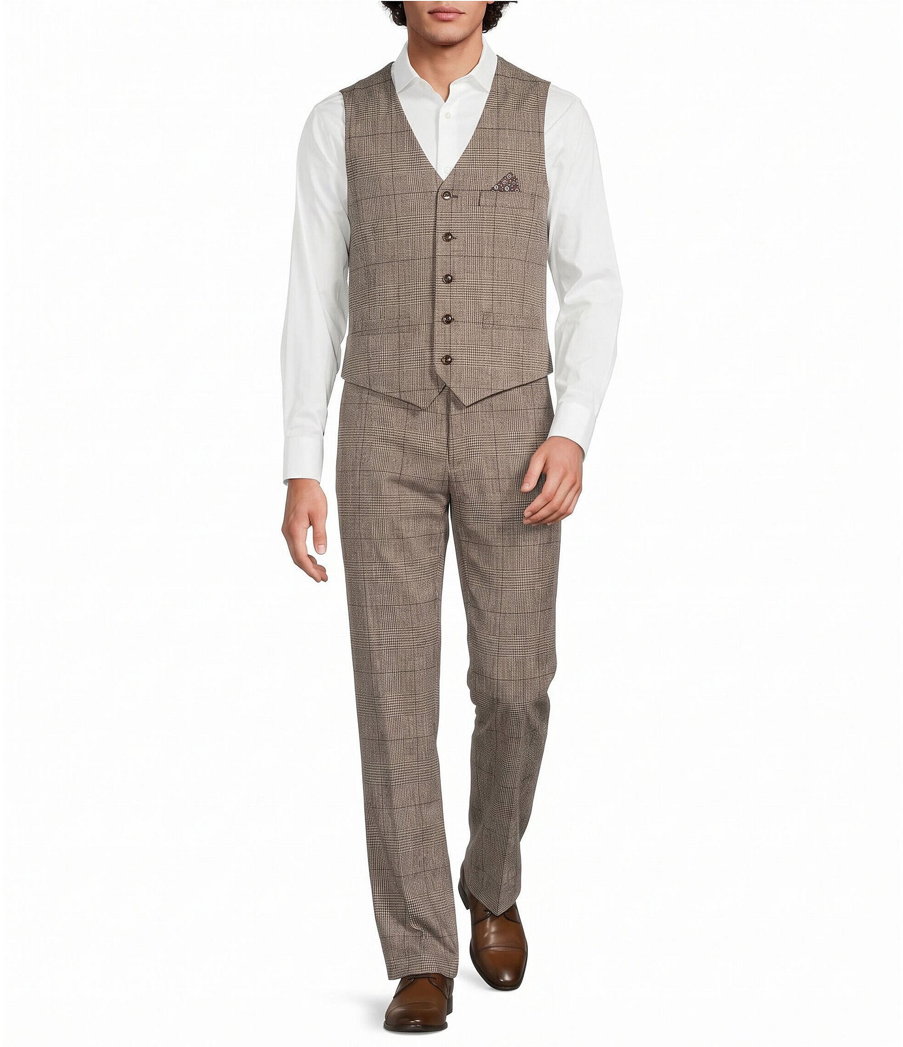 Murano Coordinating Glen Plaid Suit Separates Vest