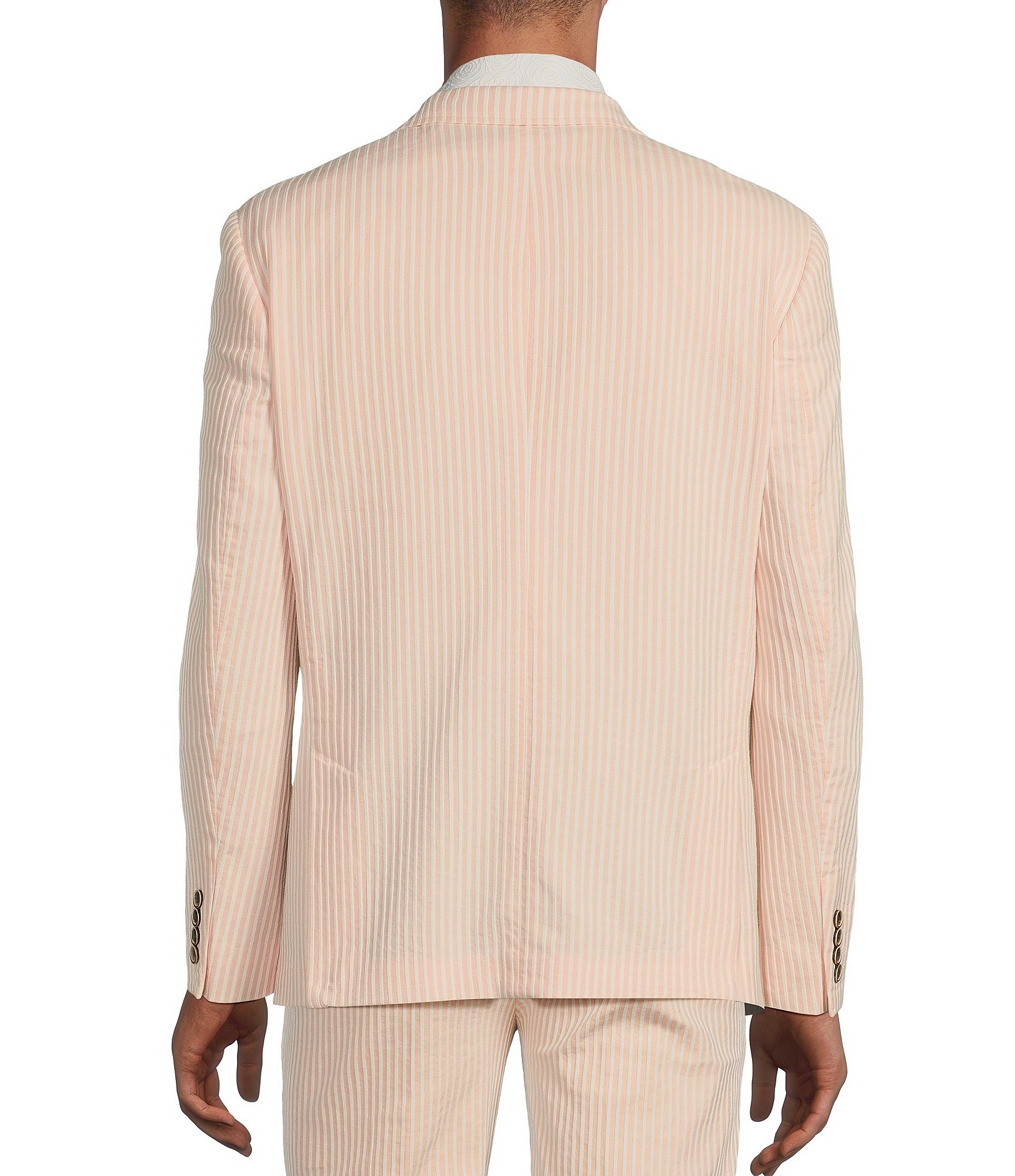 Murano Corsa Di Cavalli Derby Collection Slim Fit Stripe Seersucker Blazer