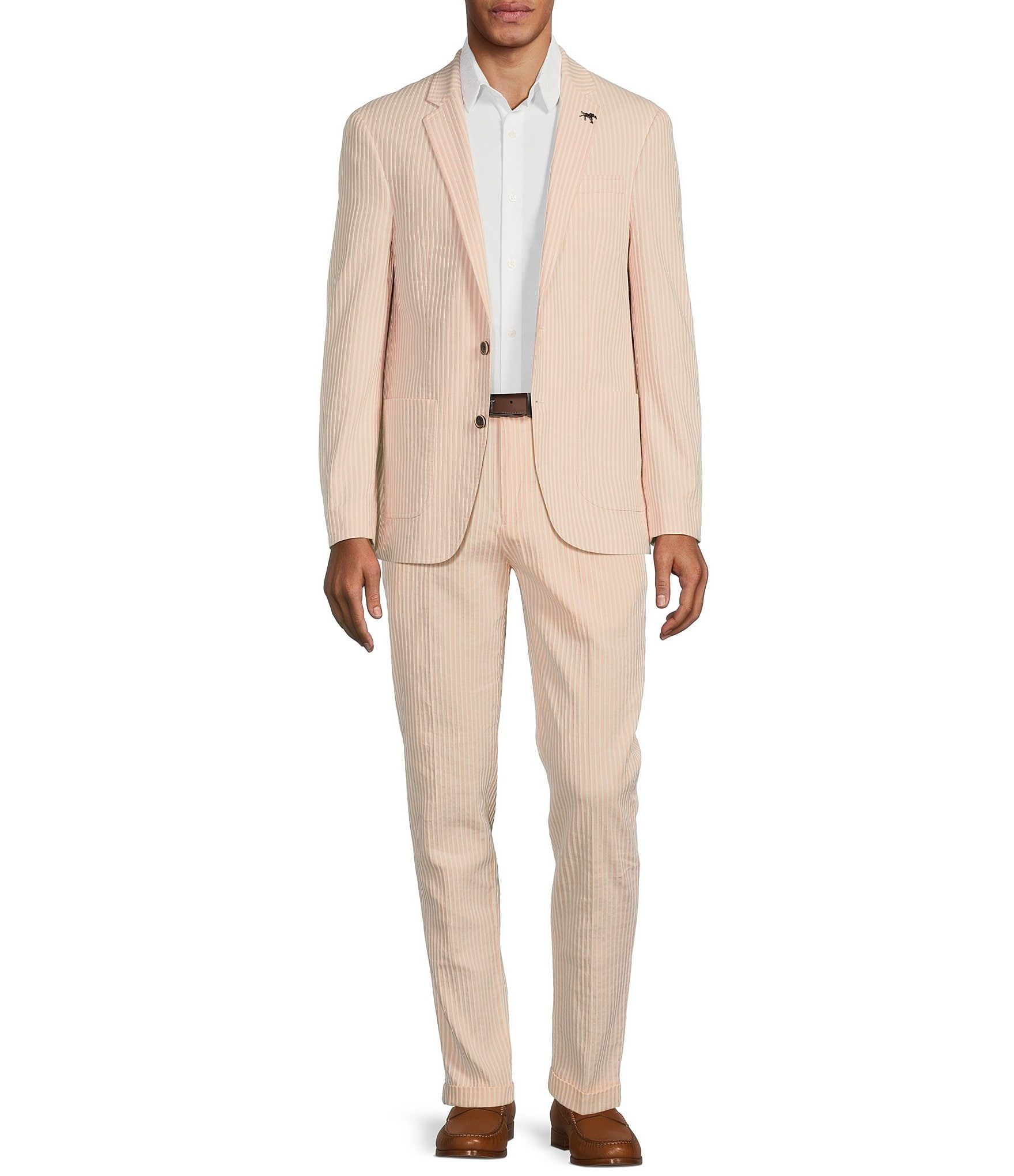 Murano Corsa Di Cavalli Derby Collection Slim Fit Stripe Seersucker Blazer