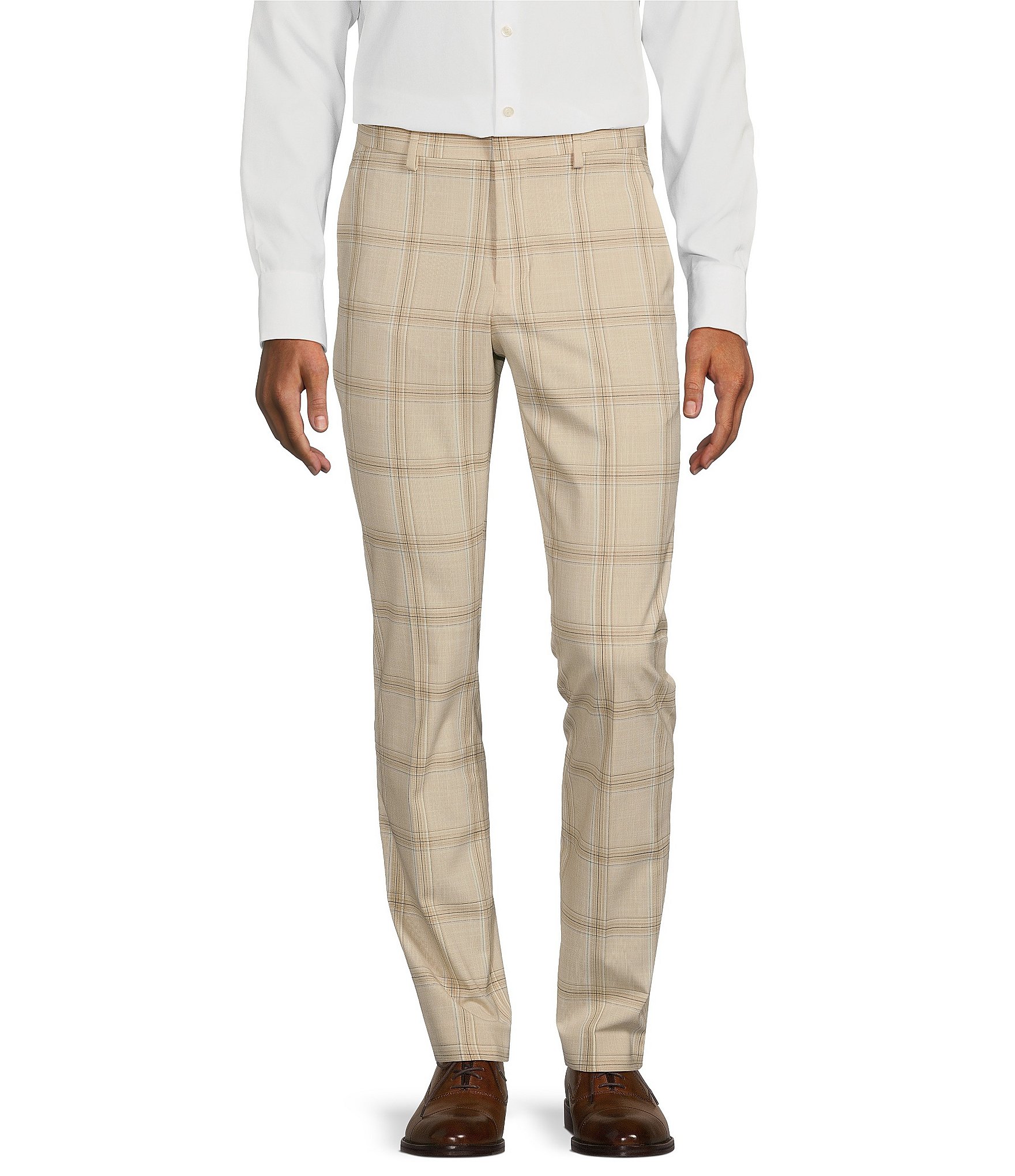 Murano Evan Extra Slim Fit Flat Front Window Plaid Dress Pants | Dillard's