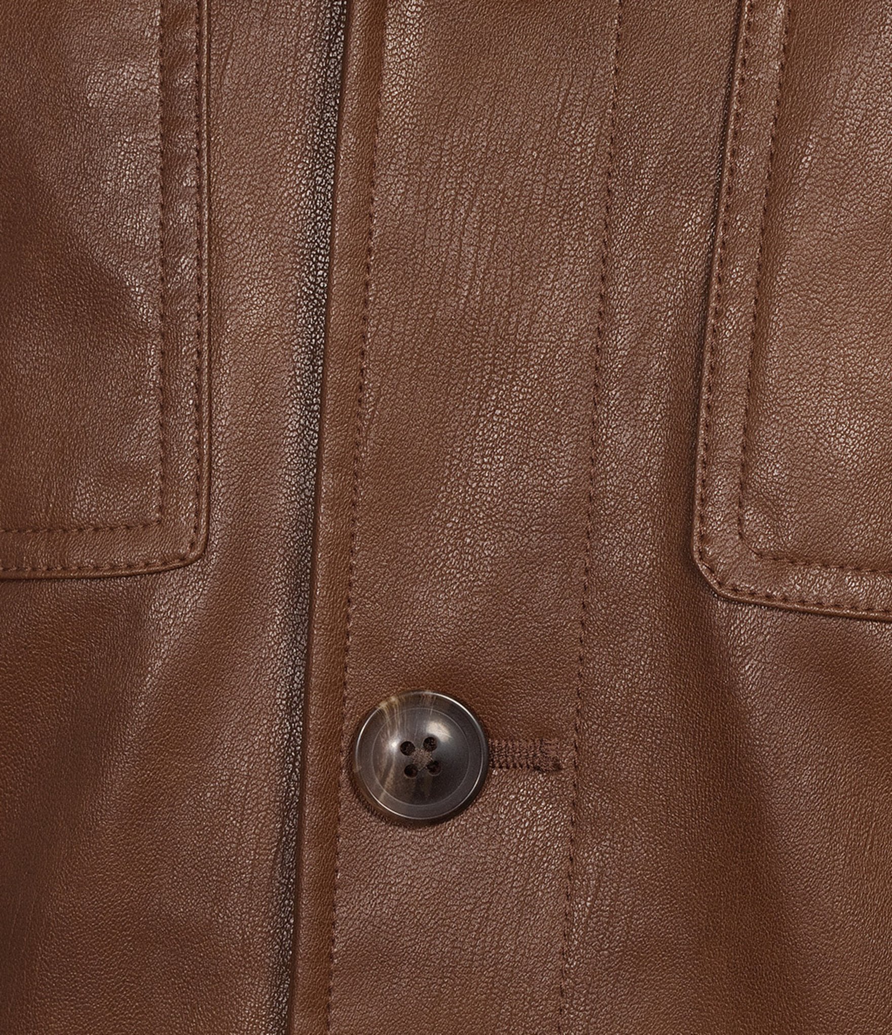 Murano Faux-Leather Trucker Jacket