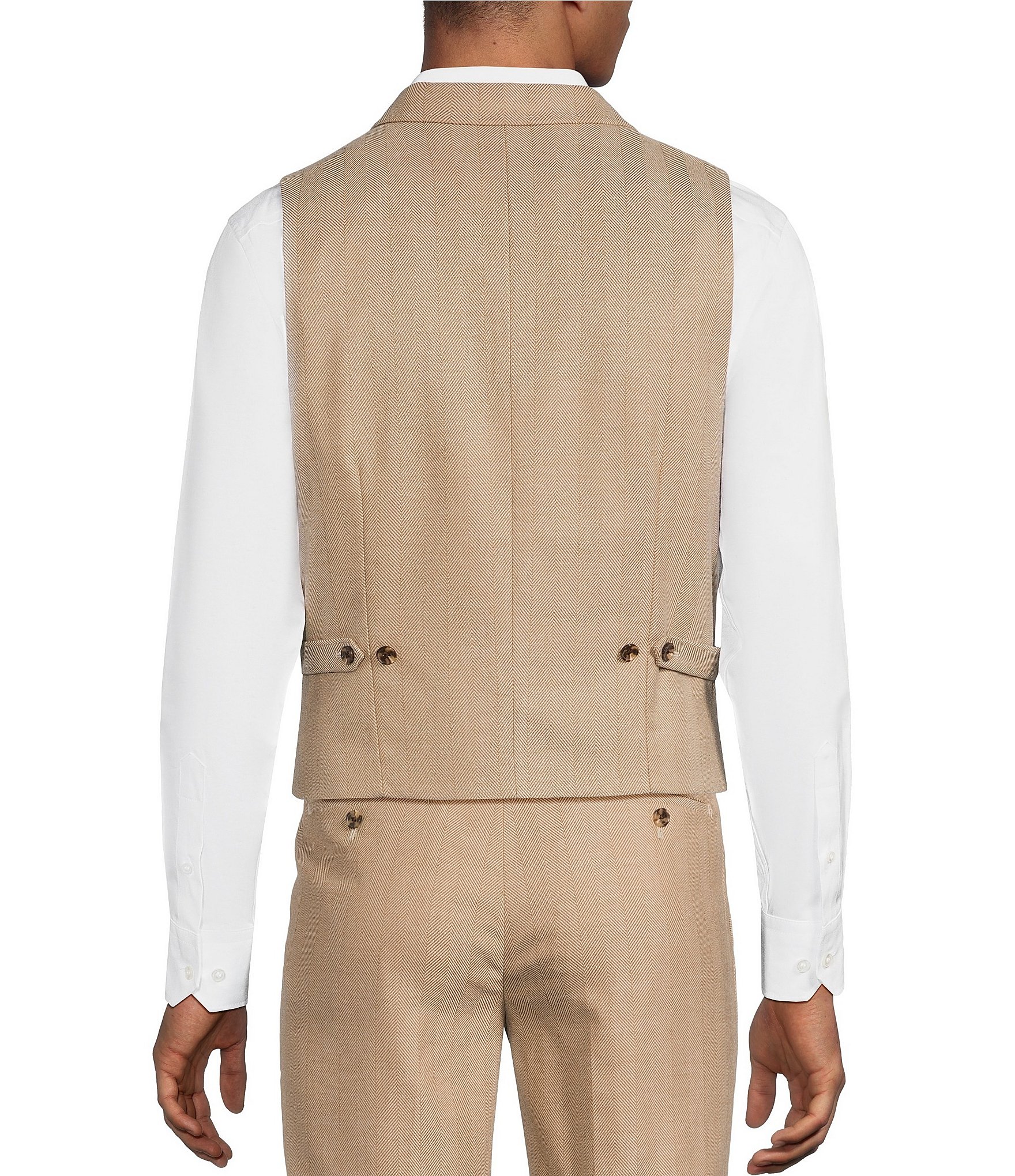 Murano Herringbone Peak Lapel Suit Separates Vest